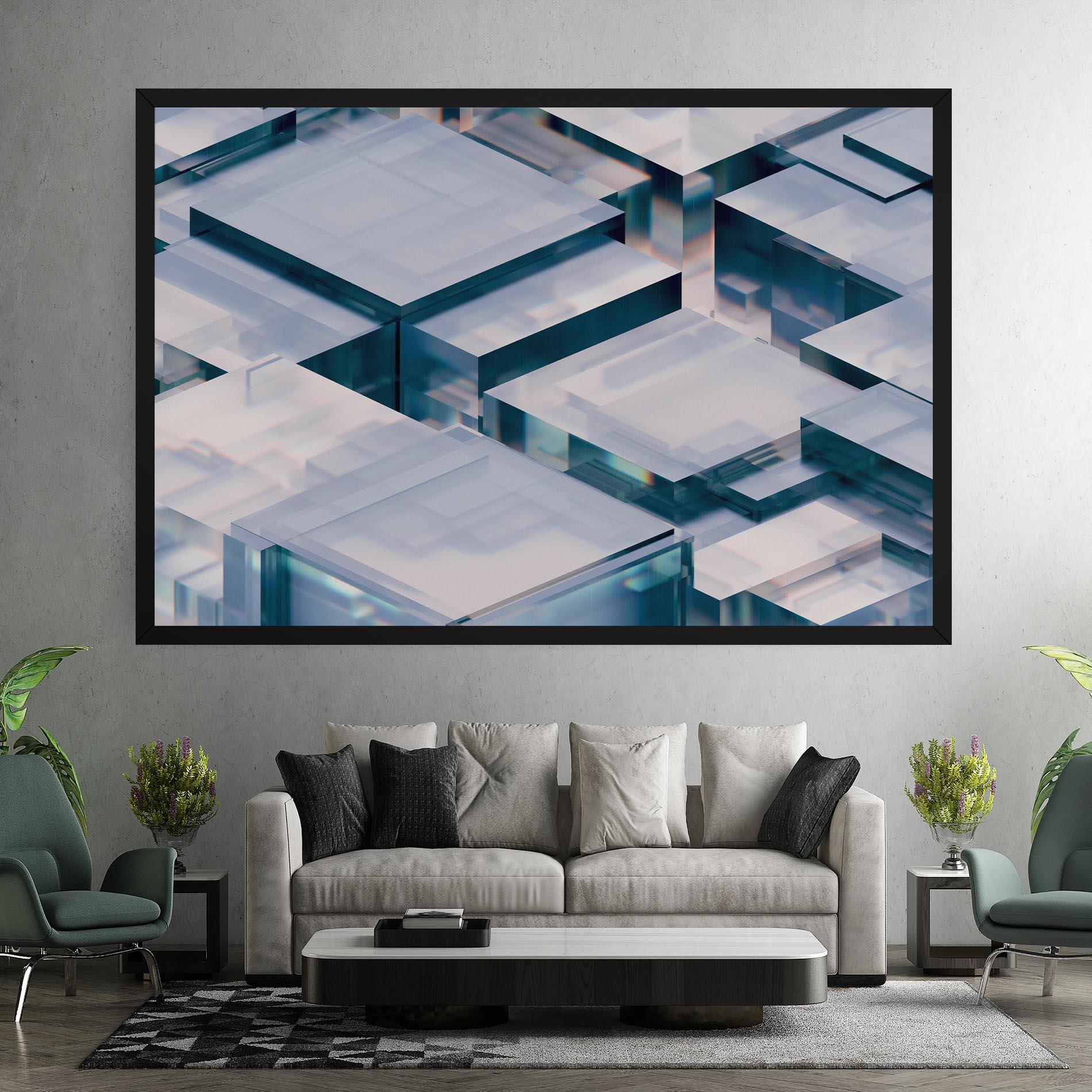 Tablou Canvas Square Glass mockup 7