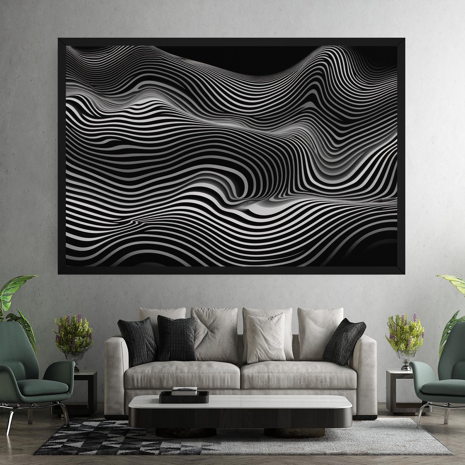 White Black Lines Wave mockup 7