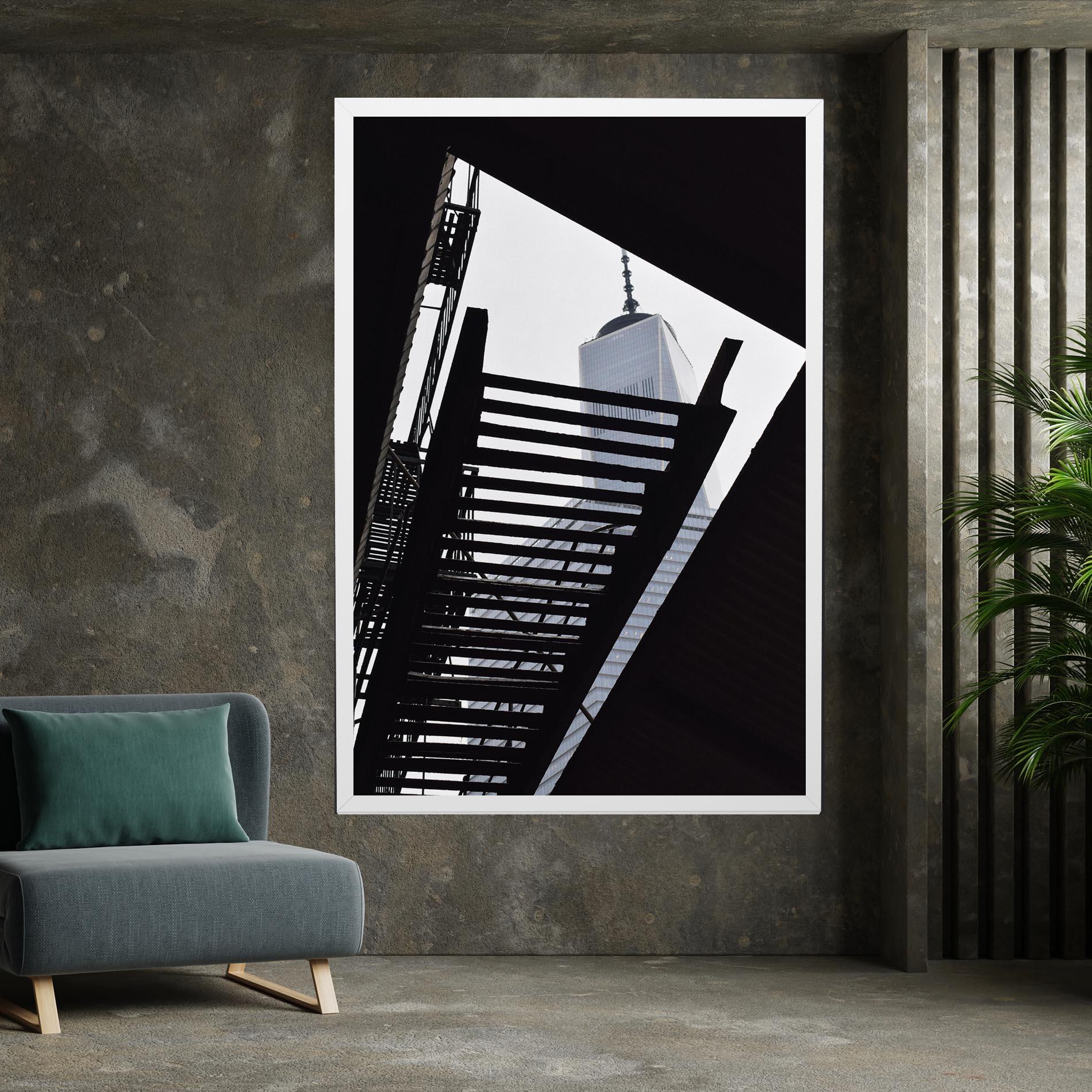 Tablou Canvas Black Stairs Floating mockup 7