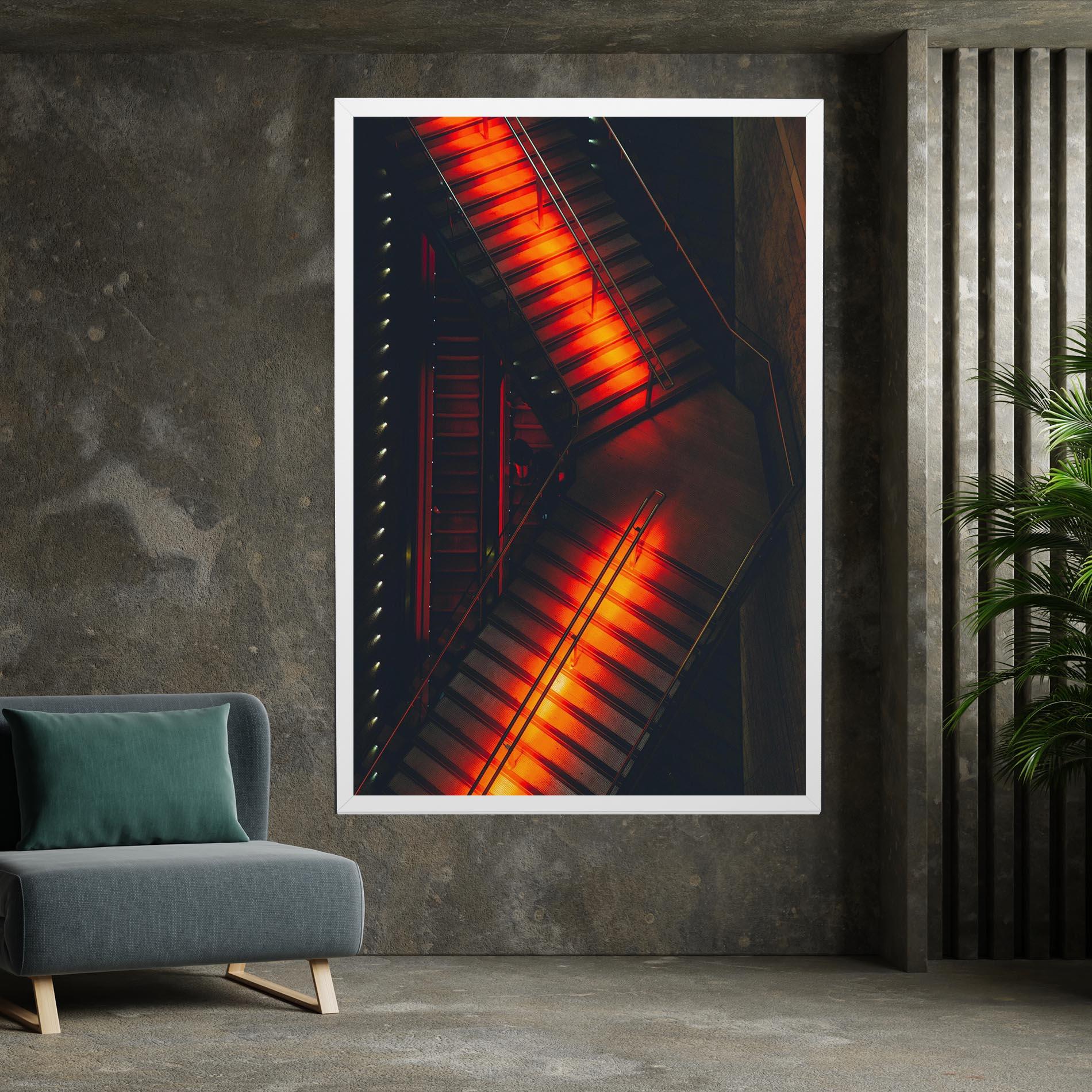 Tablou Canvas Orange Light Stairs mockup 7