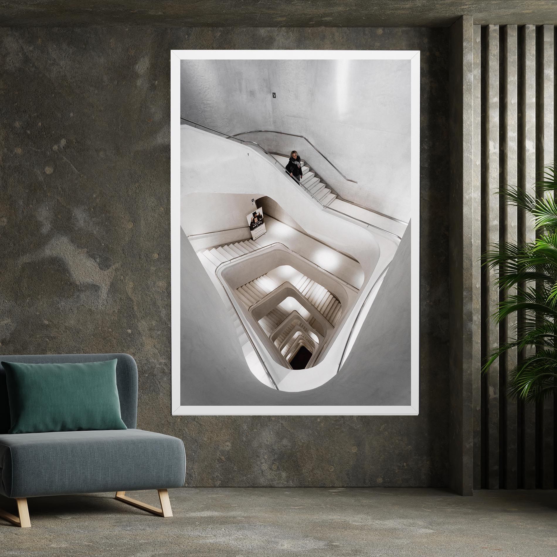 White Stairs Spiral mockup 7