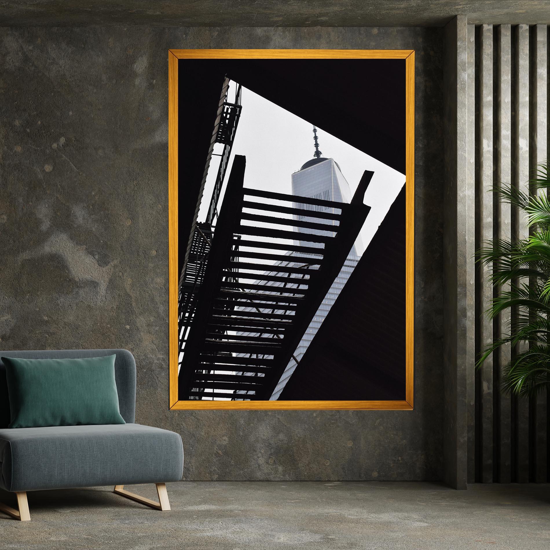 Tablou Canvas Black Stairs Floating mockup 7