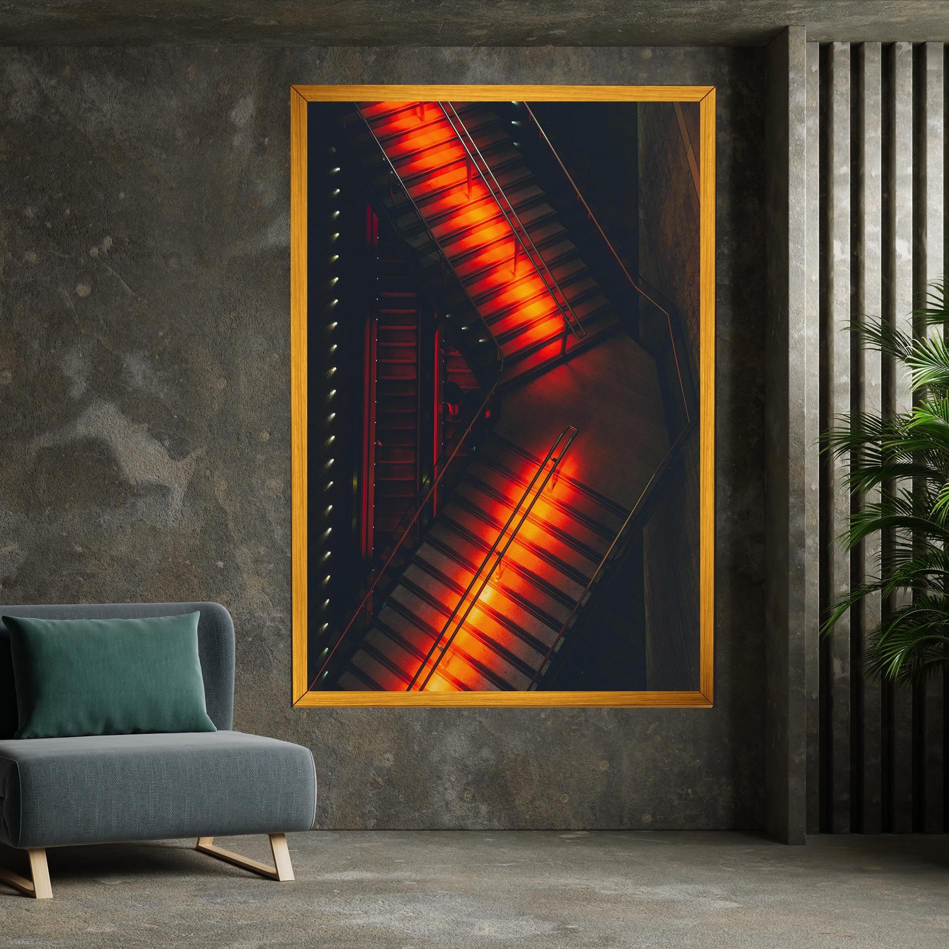 Orange Light Stairs mockup 7