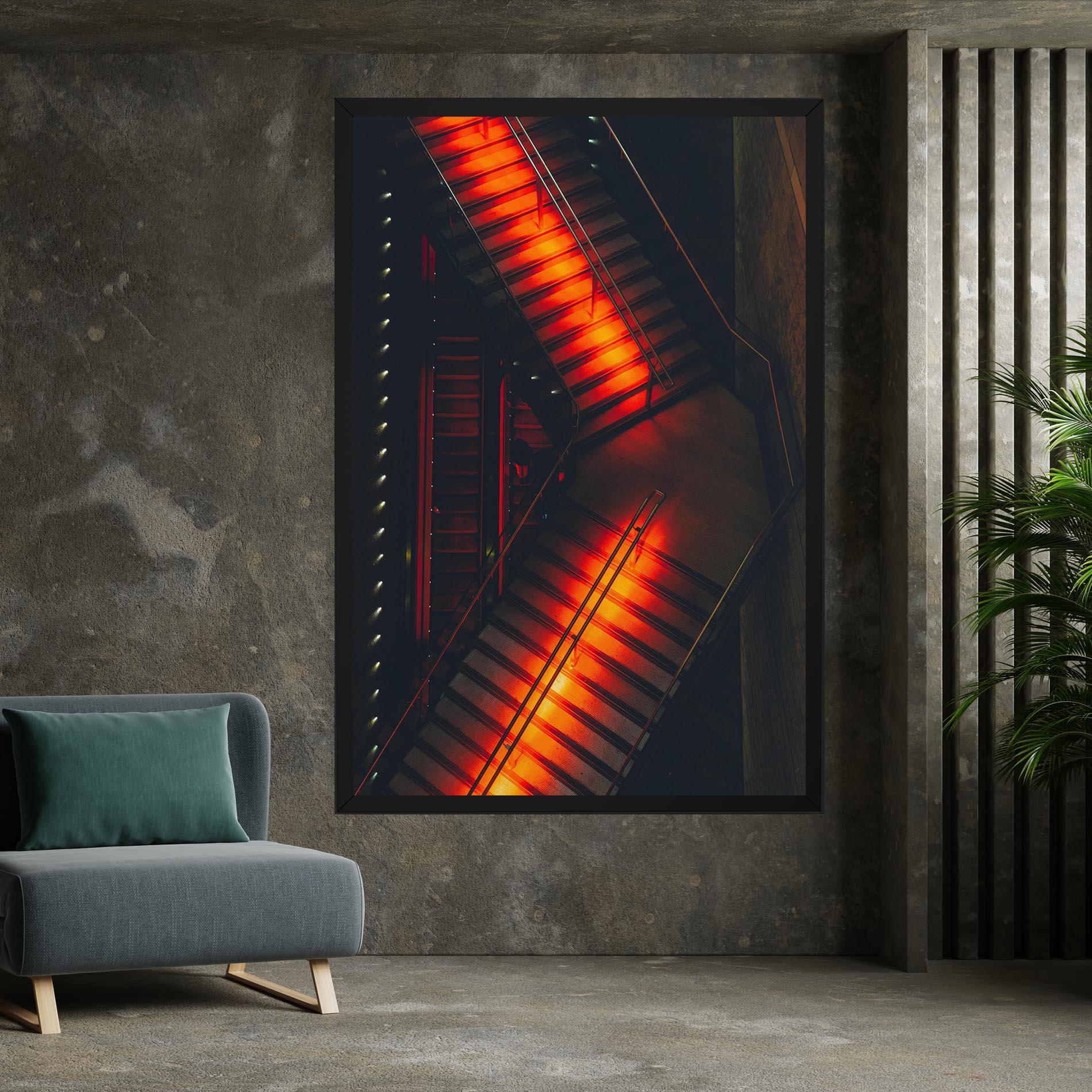 Tablou Canvas Orange Light Stairs mockup 7