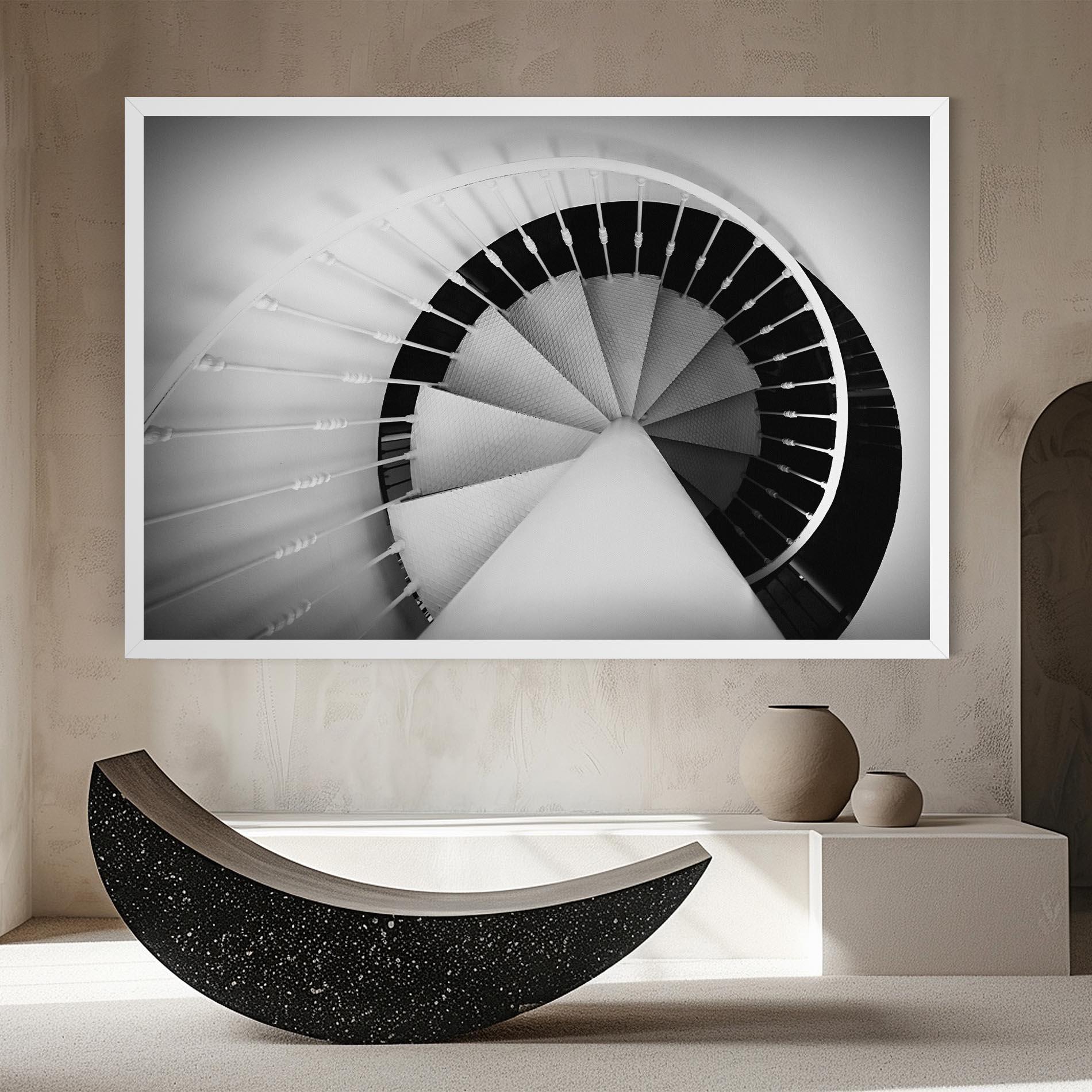 Tablou Canvas Black Circle Stairs mockup 8
