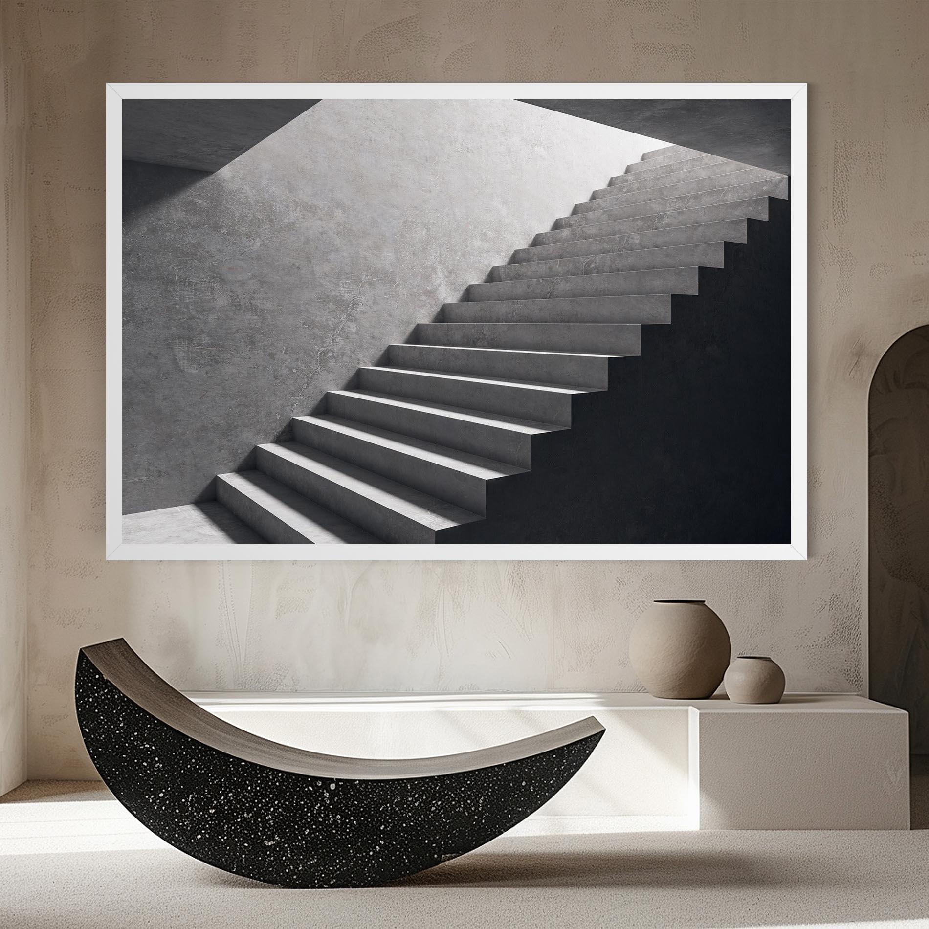 Tablou Canvas Concrete Stairs mockup 8