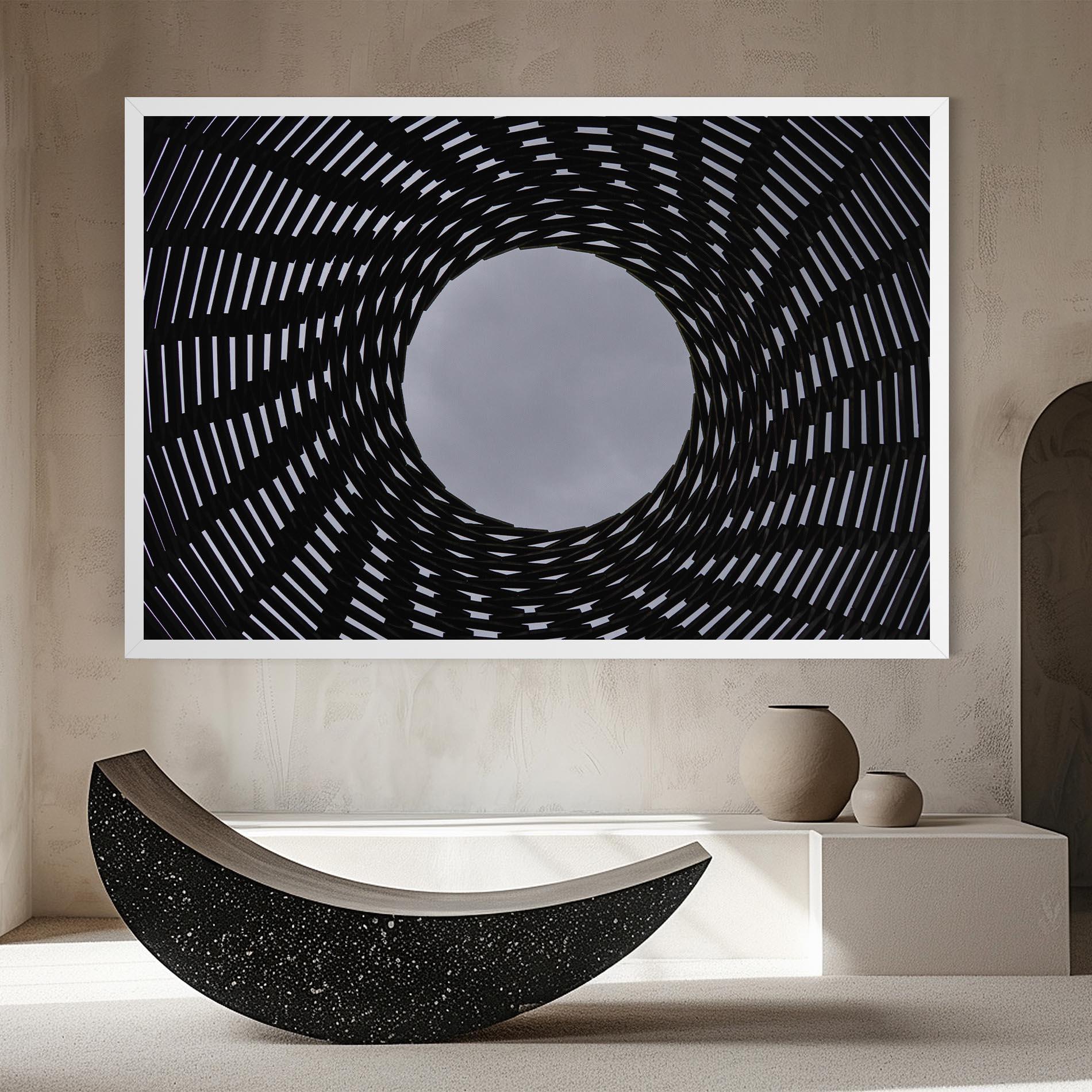 Tablou Canvas Grey Circle Lines mockup 8