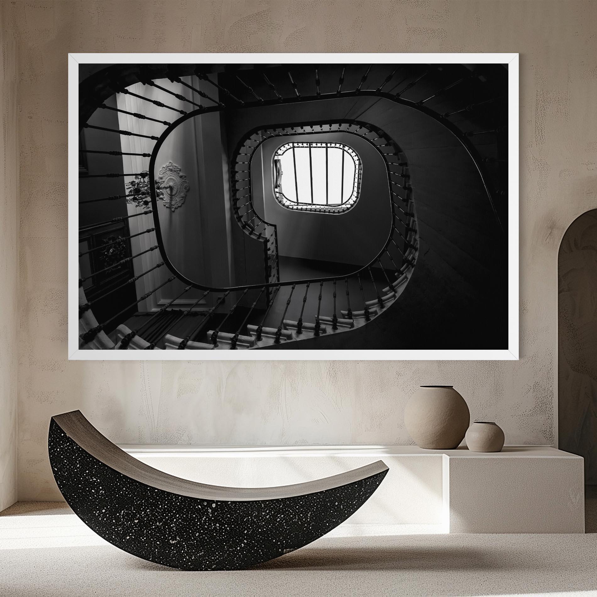 Tablou Canvas Greyscale Staircase mockup 8