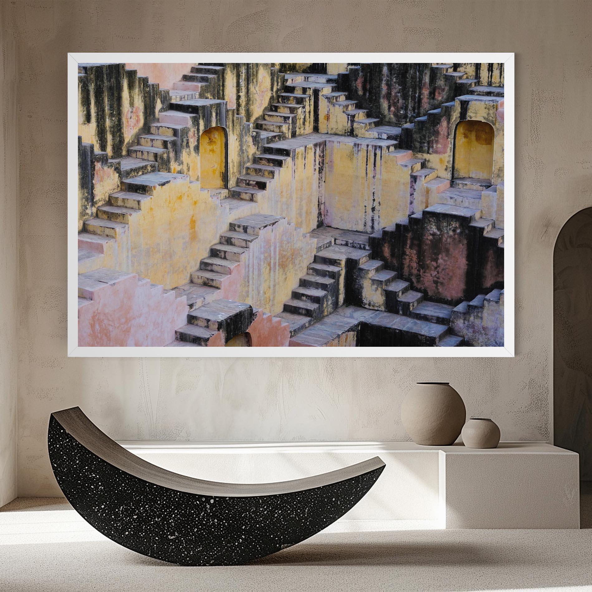 Tablou Canvas Old Yellow Stairs mockup 8