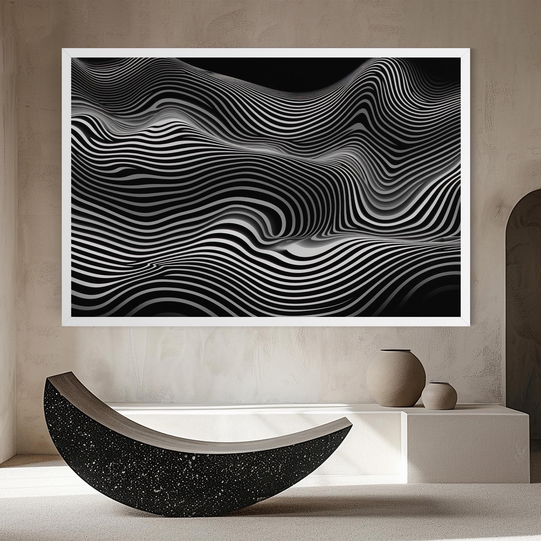 White Black Lines Wave mockup 8