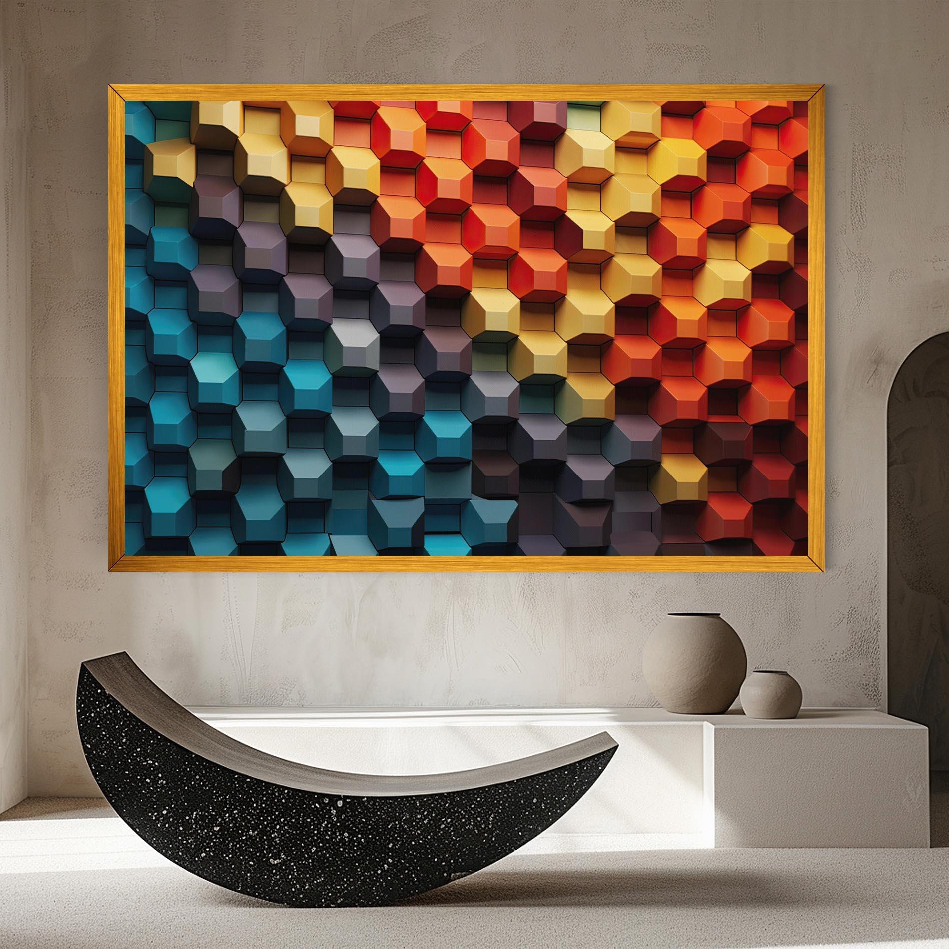 Tablou Canvas 3d Sqare Mix mockup 8