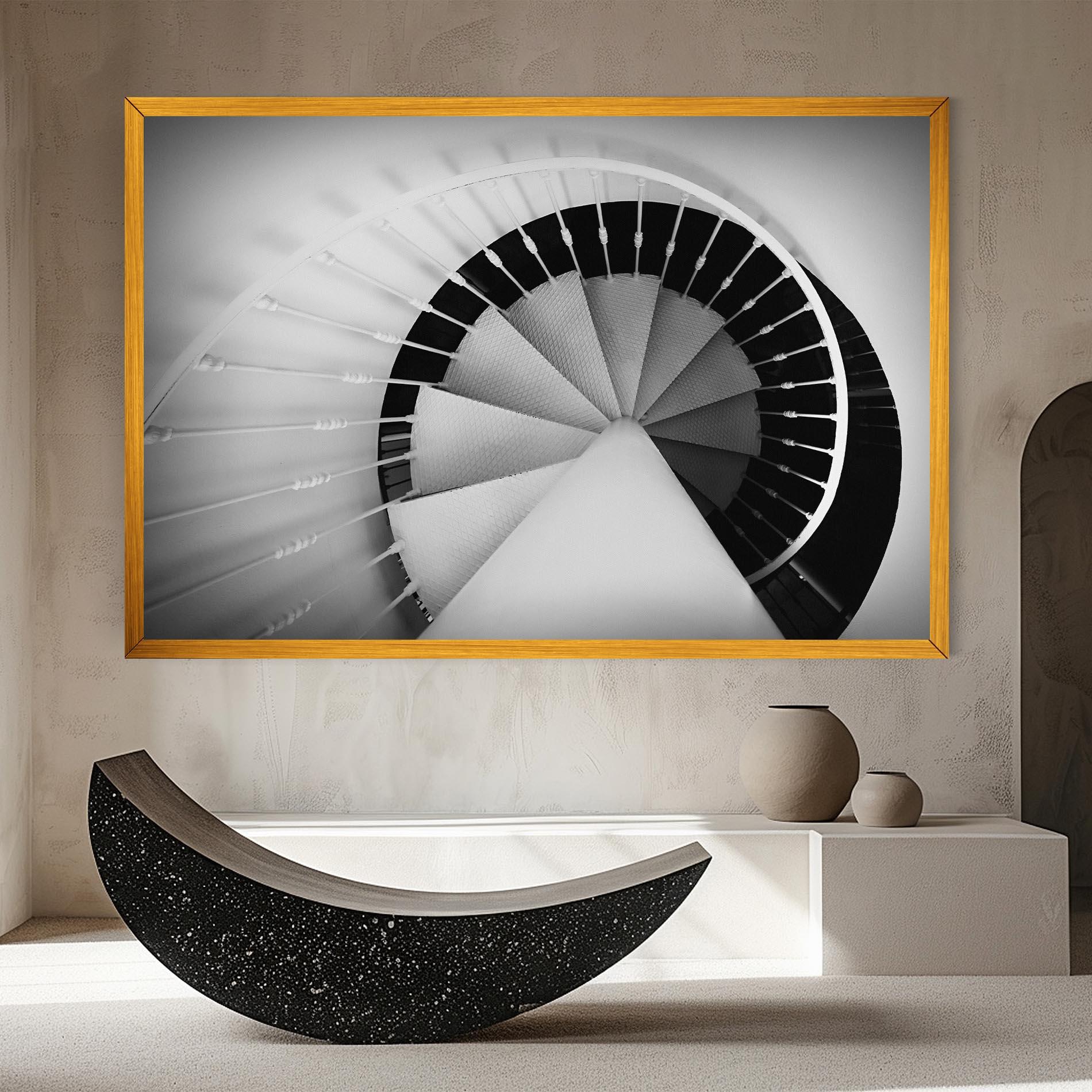 Tablou Canvas Black Circle Stairs mockup 8