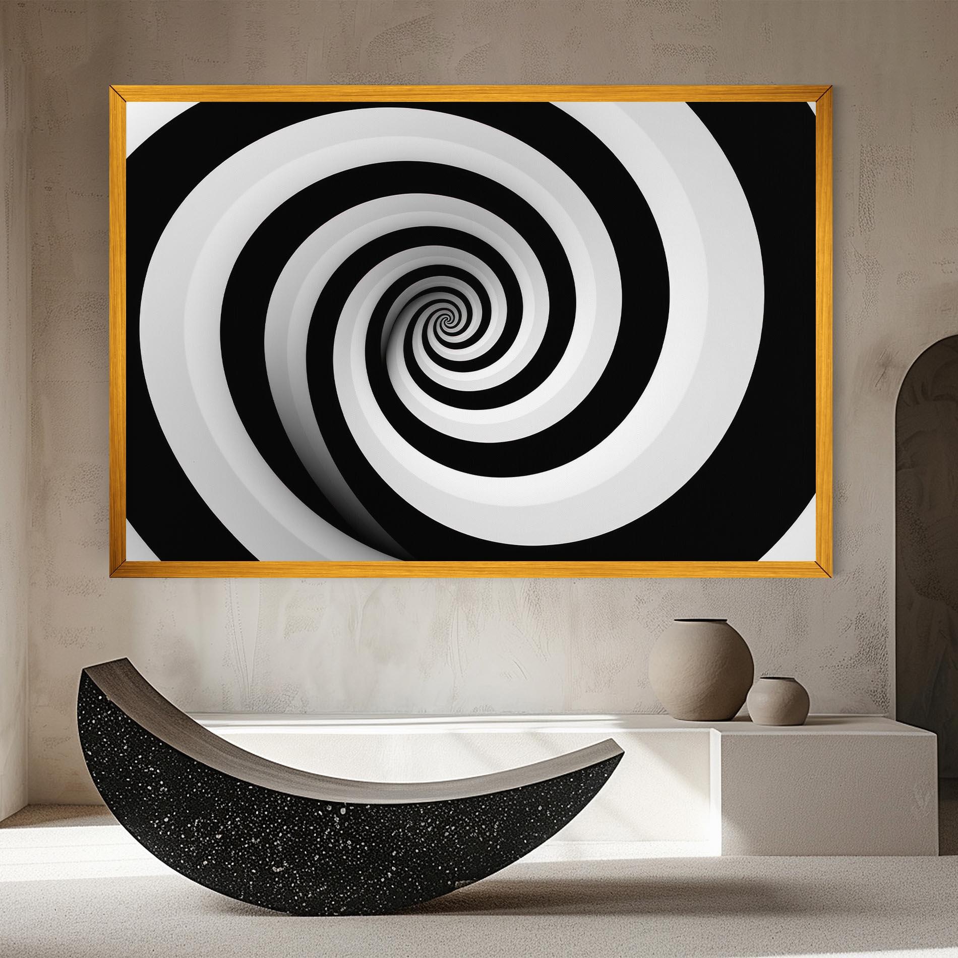 Tablou Canvas Black White Spiral mockup 8