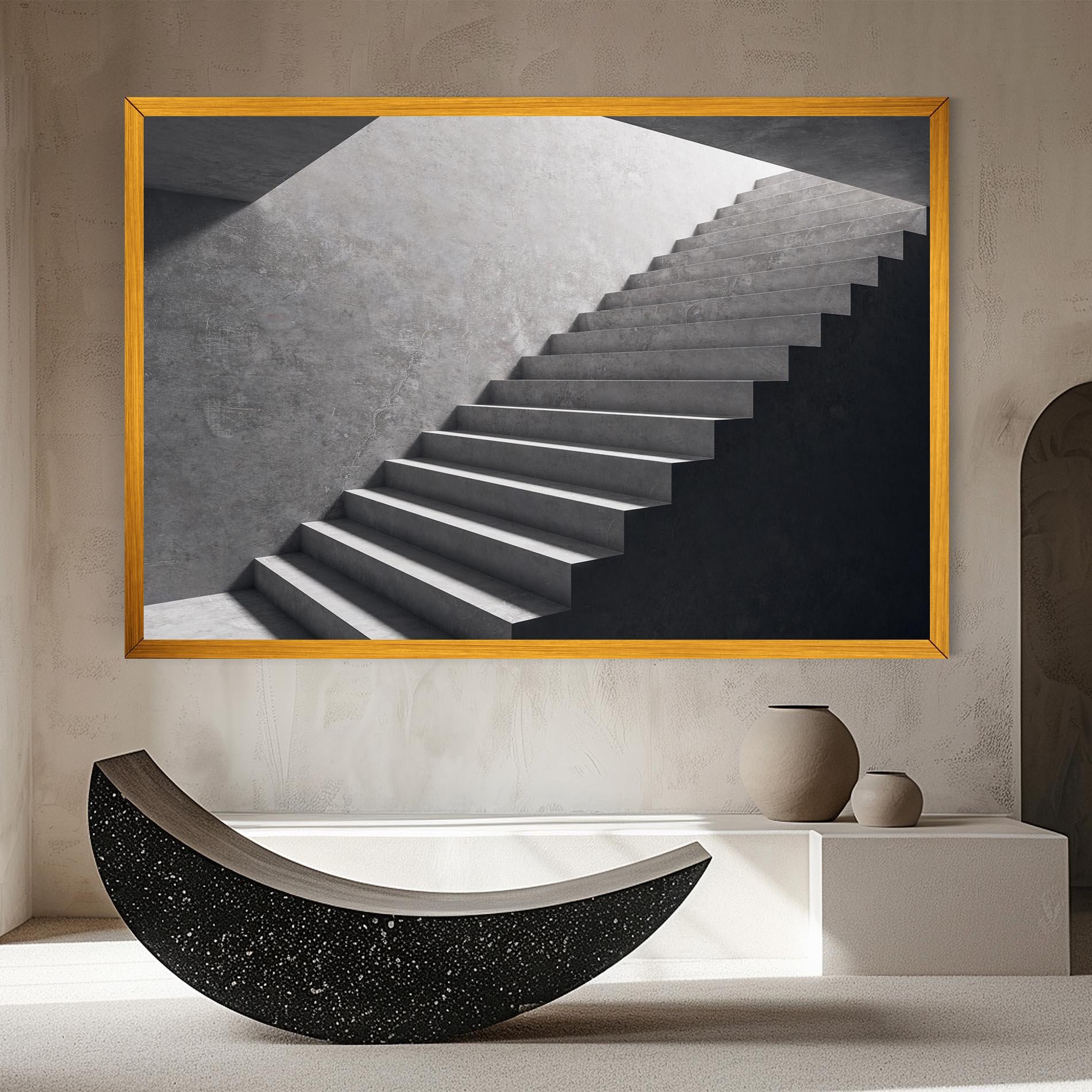 Tablou Canvas Concrete Stairs mockup 8