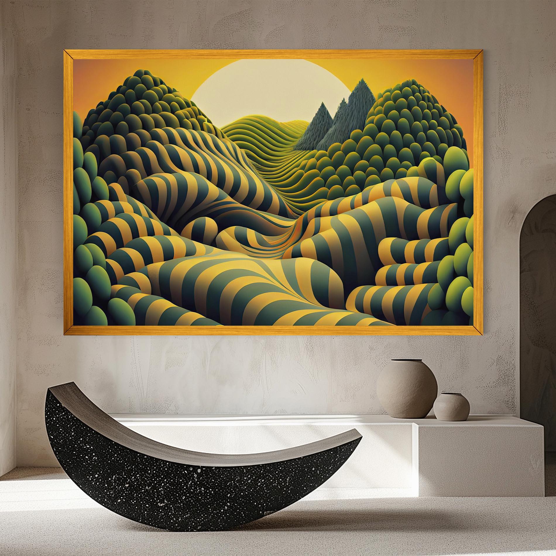 Tablou Canvas Green Yellow View mockup 8