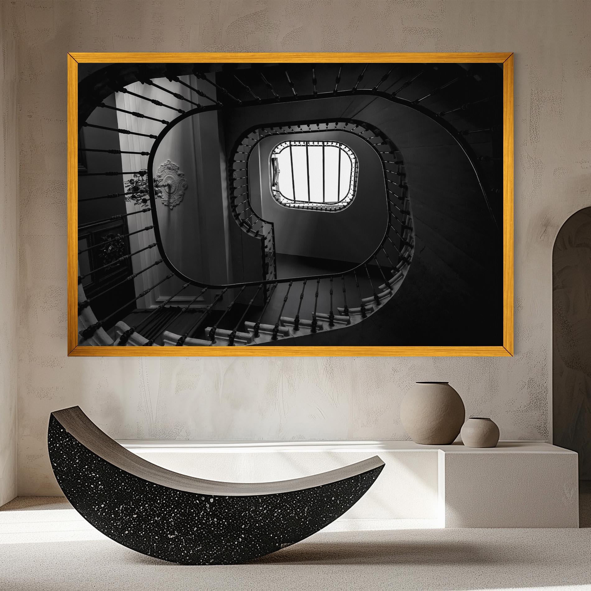 Tablou Canvas Greyscale Staircase mockup 8