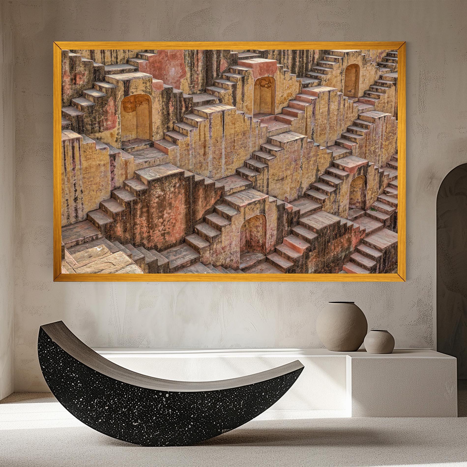 Tablou Canvas Old Brown Stairs mockup 8