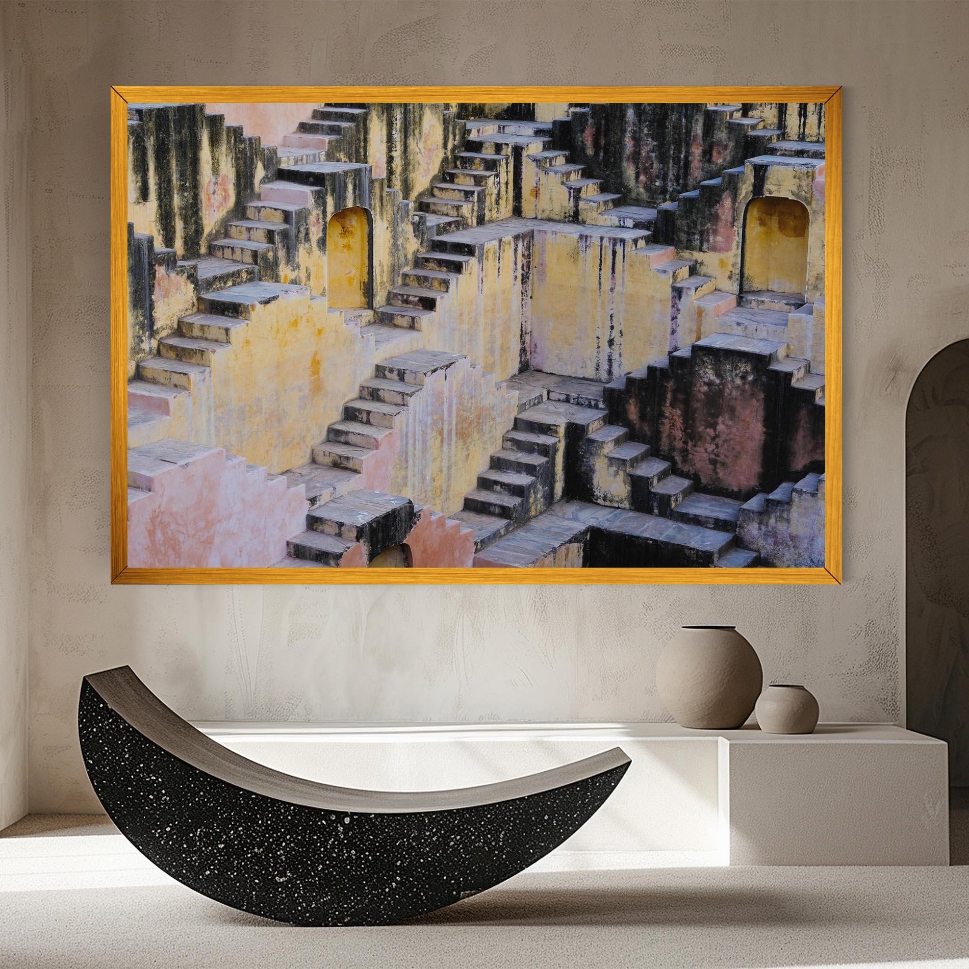 Tablou Canvas Old Yellow Stairs mockup 8