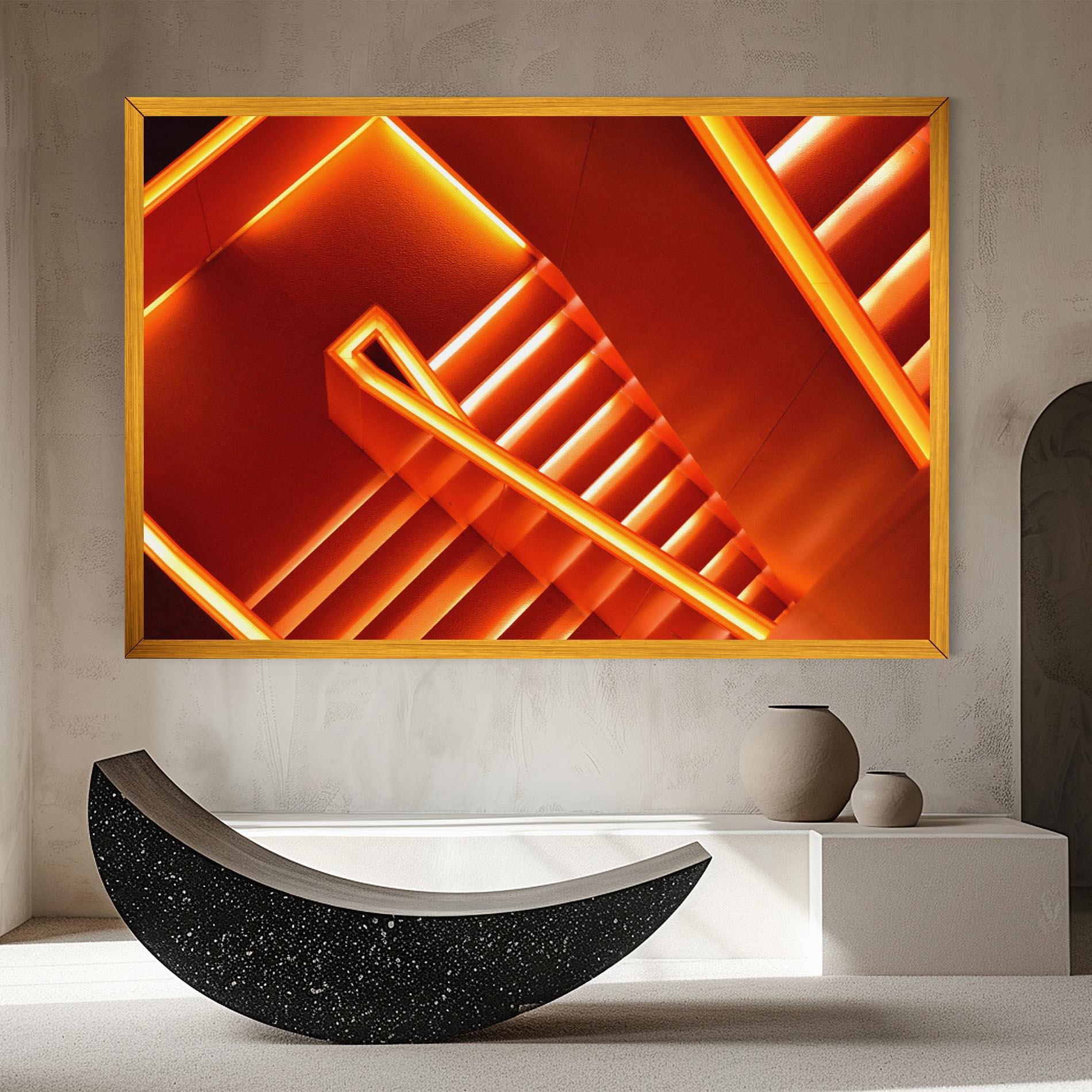 Tablou Canvas Orange Stairs mockup 8