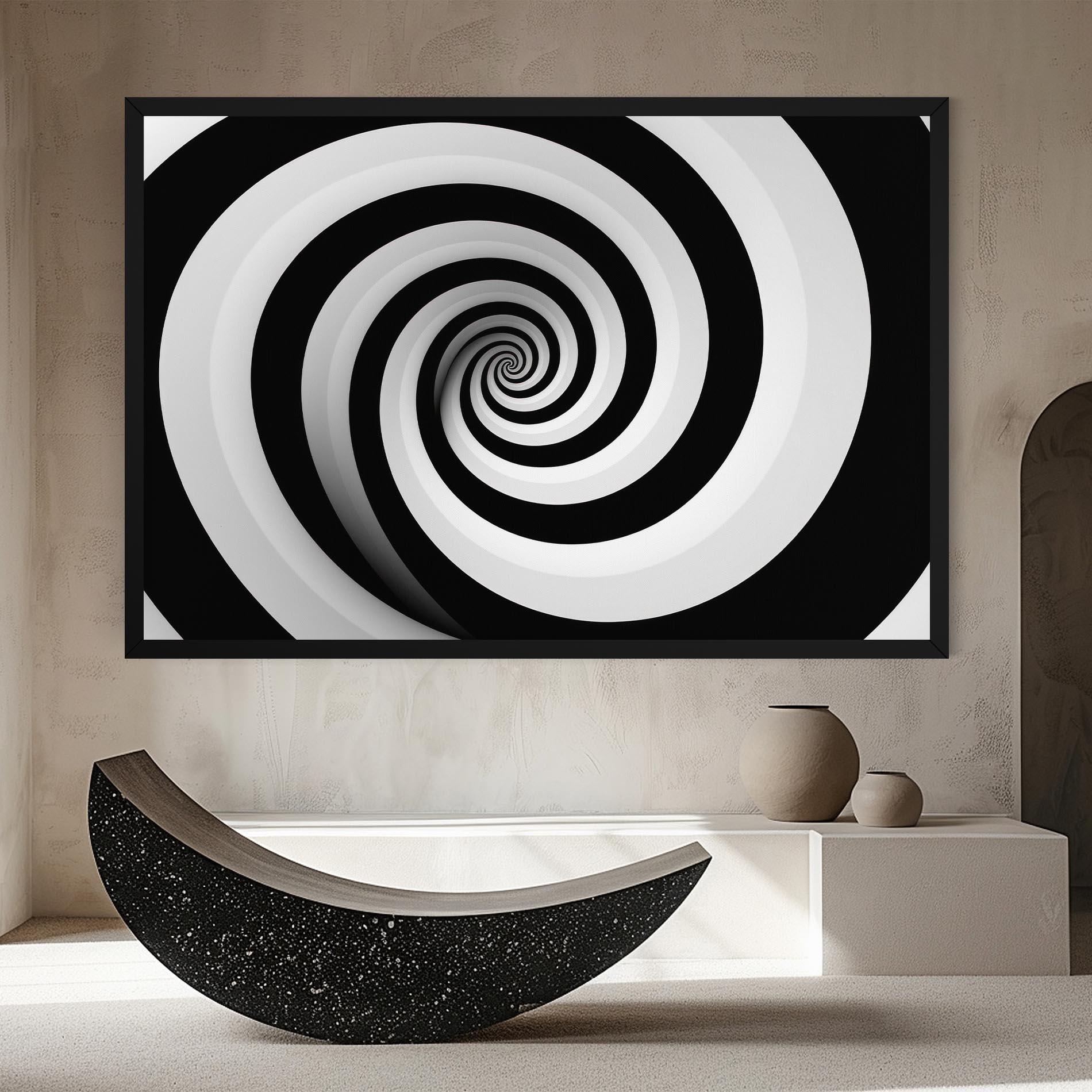 Tablou Canvas Black White Spiral mockup 8