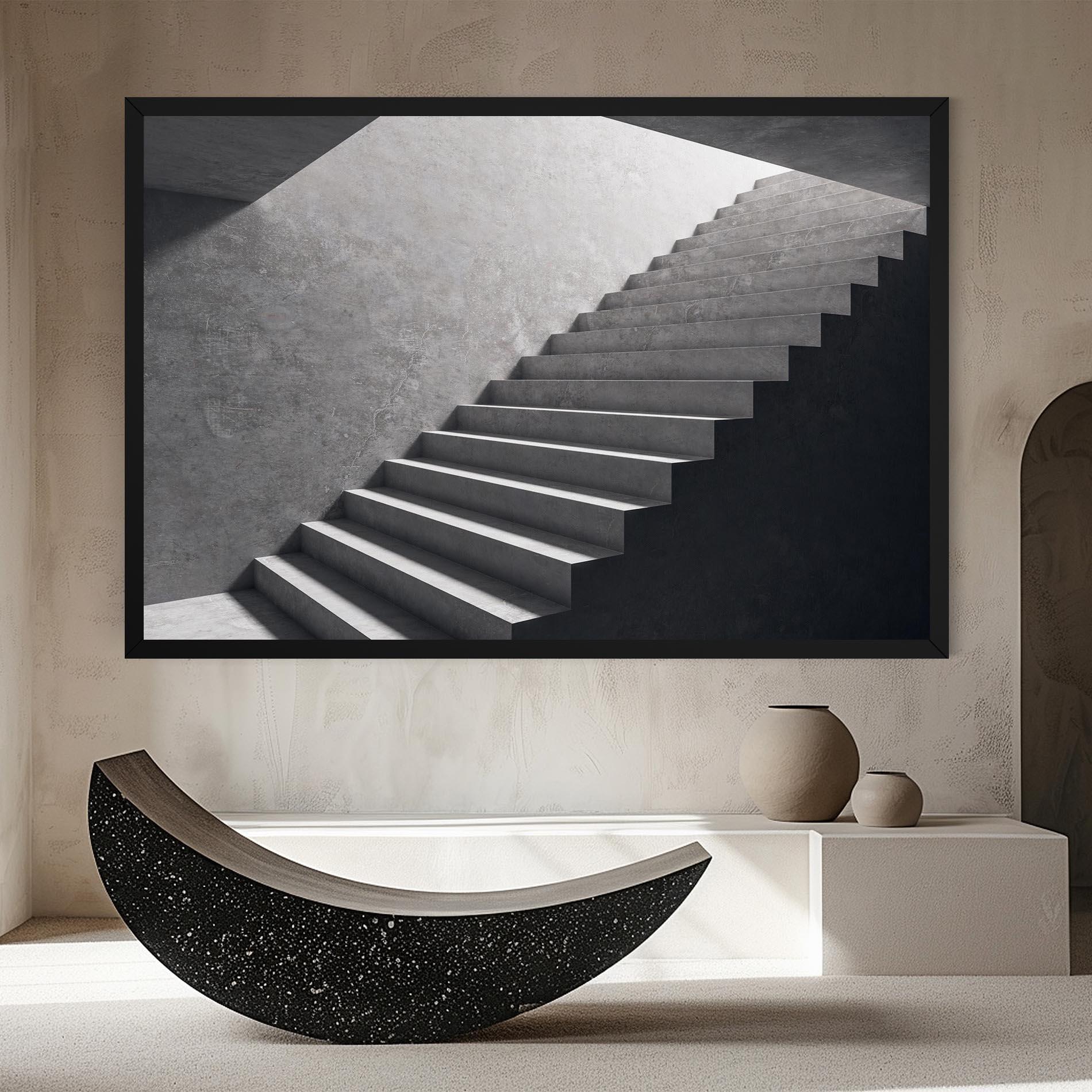 Tablou Canvas Concrete Stairs mockup 8