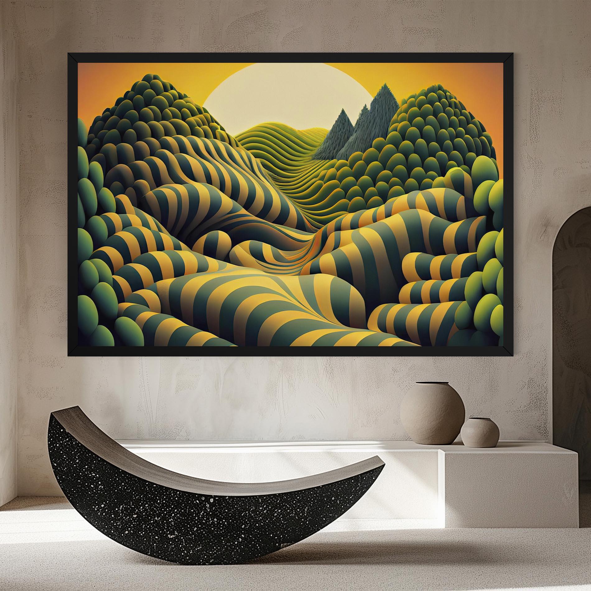 Tablou Canvas Green Yellow View mockup 8