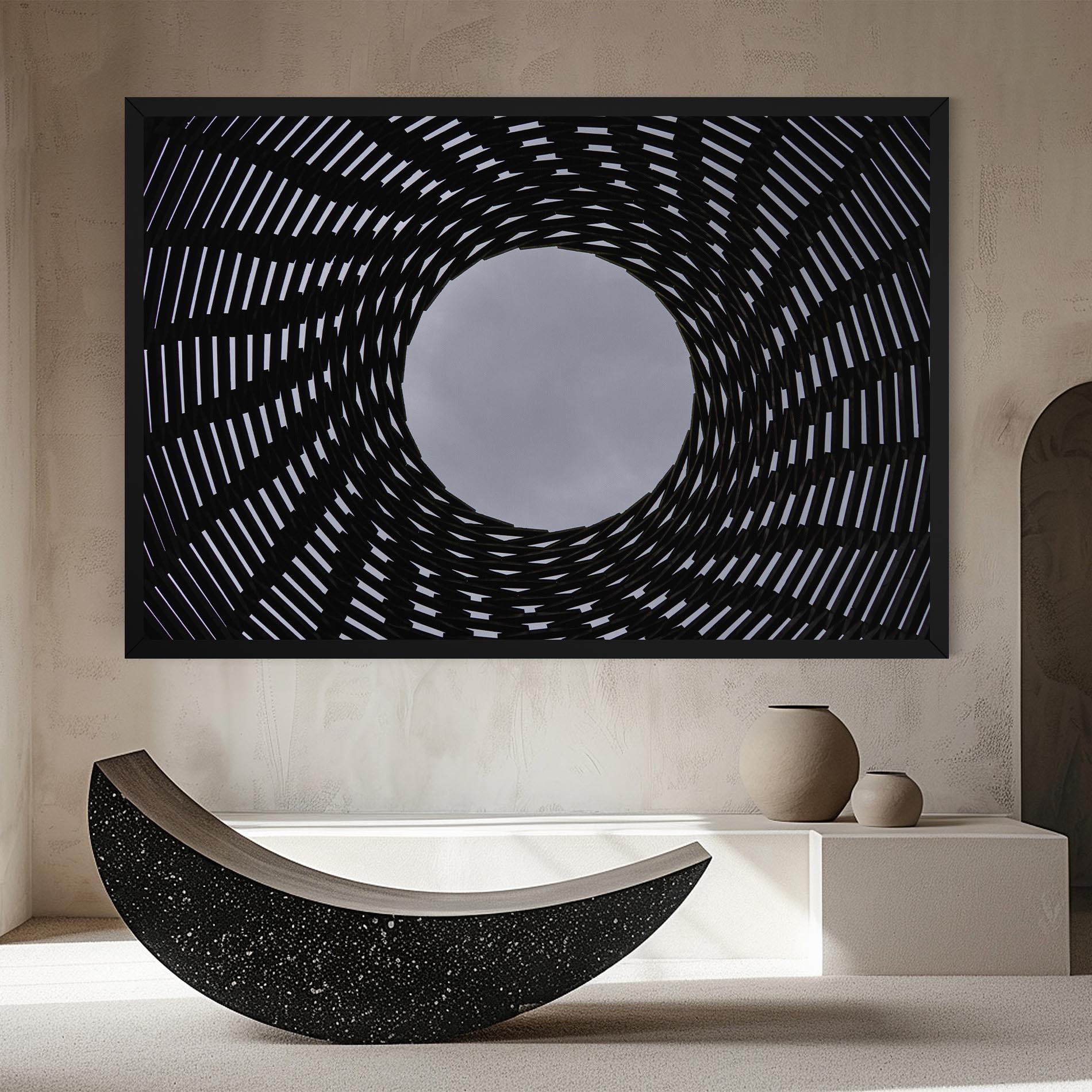 Tablou Canvas Grey Circle Lines mockup 8