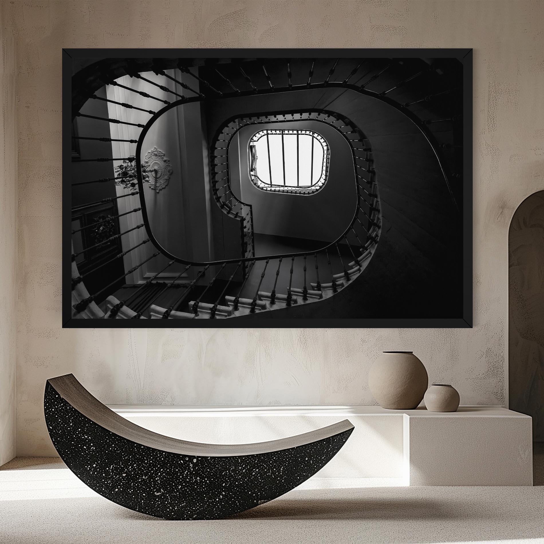 Tablou Canvas Greyscale Staircase mockup 8