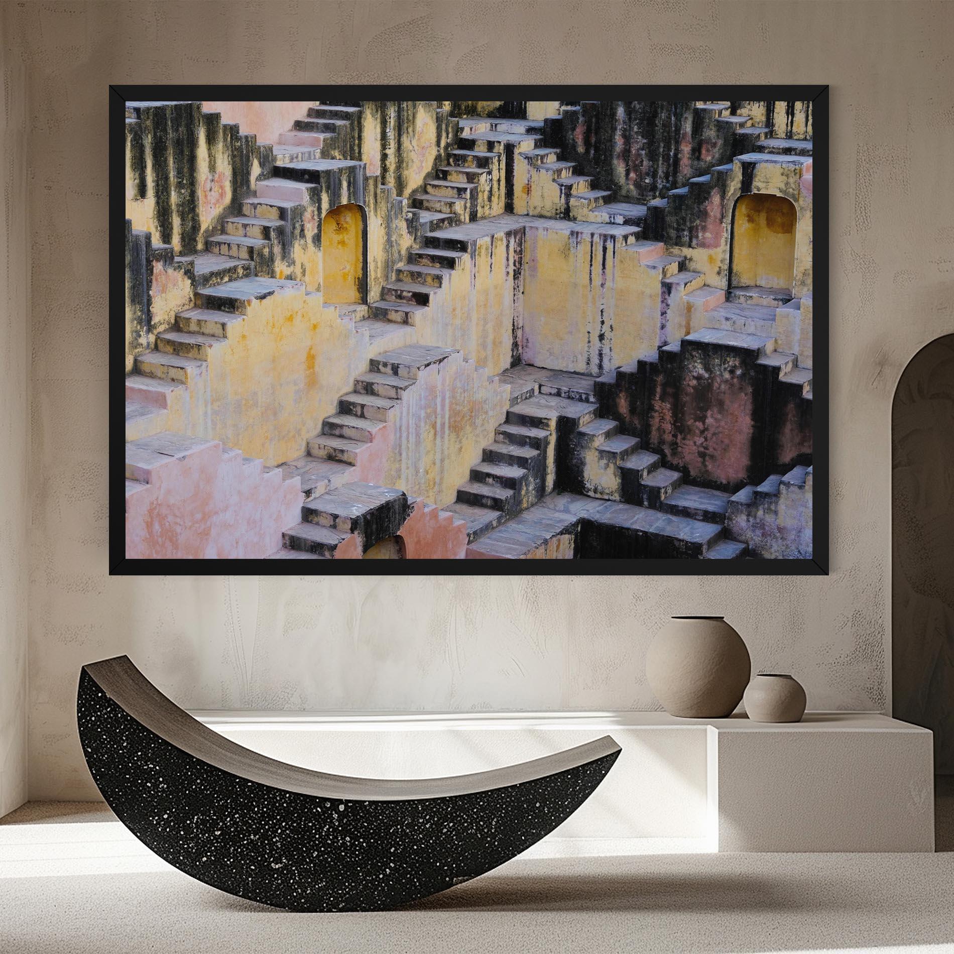 Tablou Canvas Old Yellow Stairs mockup 8