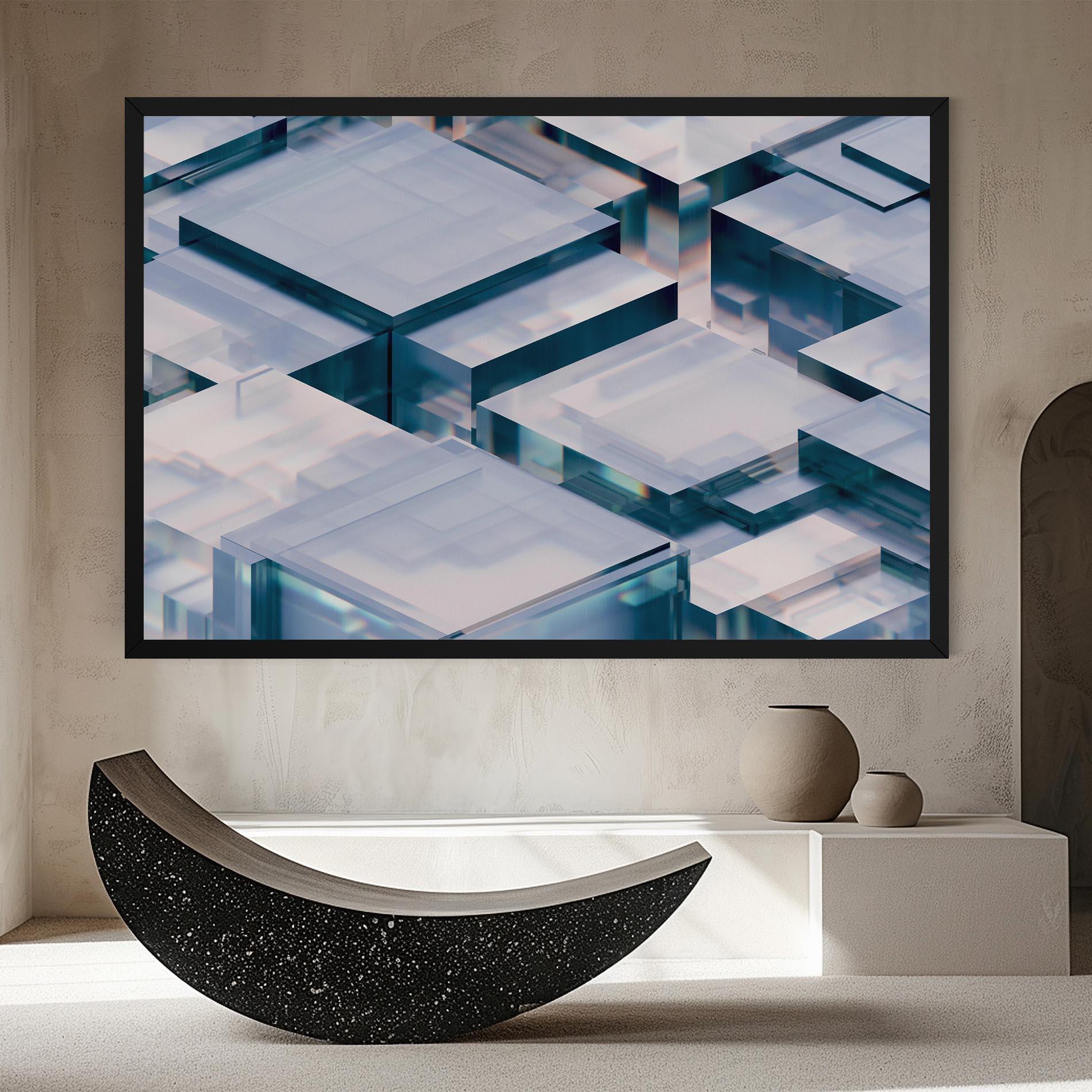 Tablou Canvas Square Glass mockup 8