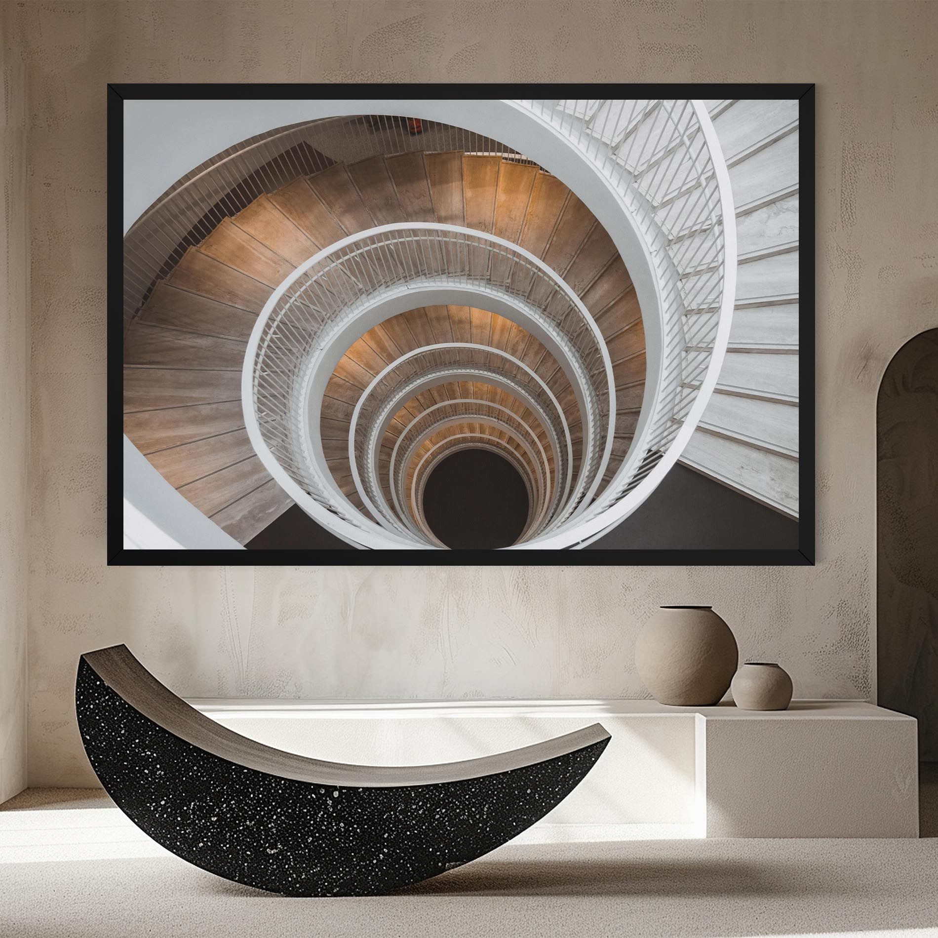 White Spiral Stairs mockup 8