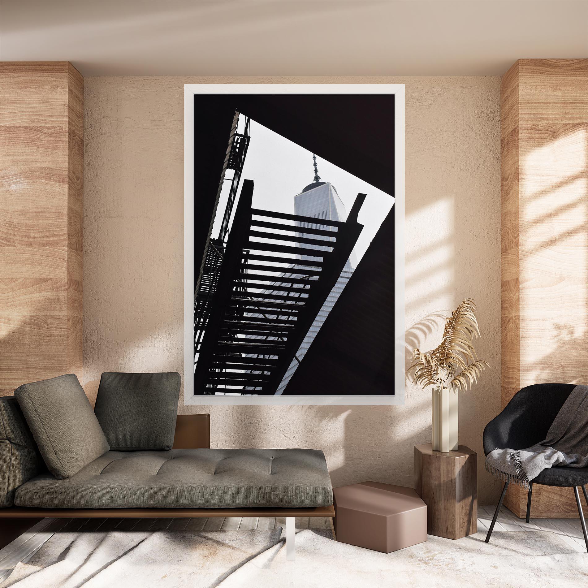 Tablou Canvas Black Stairs Floating mockup 8