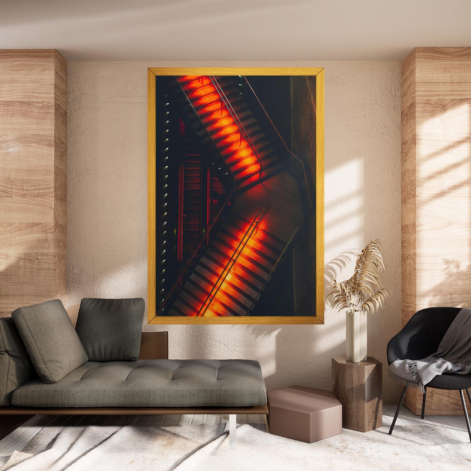 Tablou Canvas Orange Light Stairs mockup 8