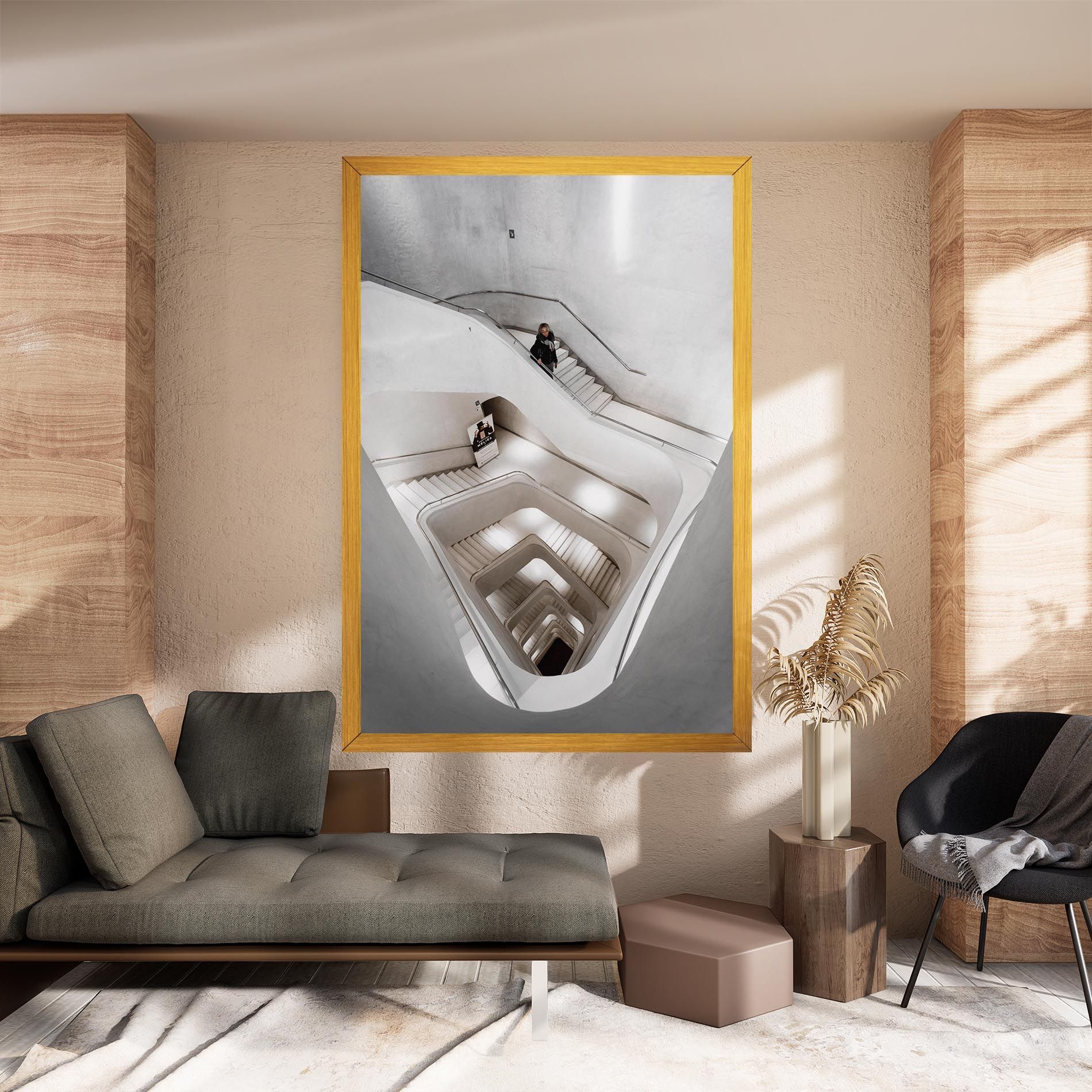 White Stairs Spiral mockup 8