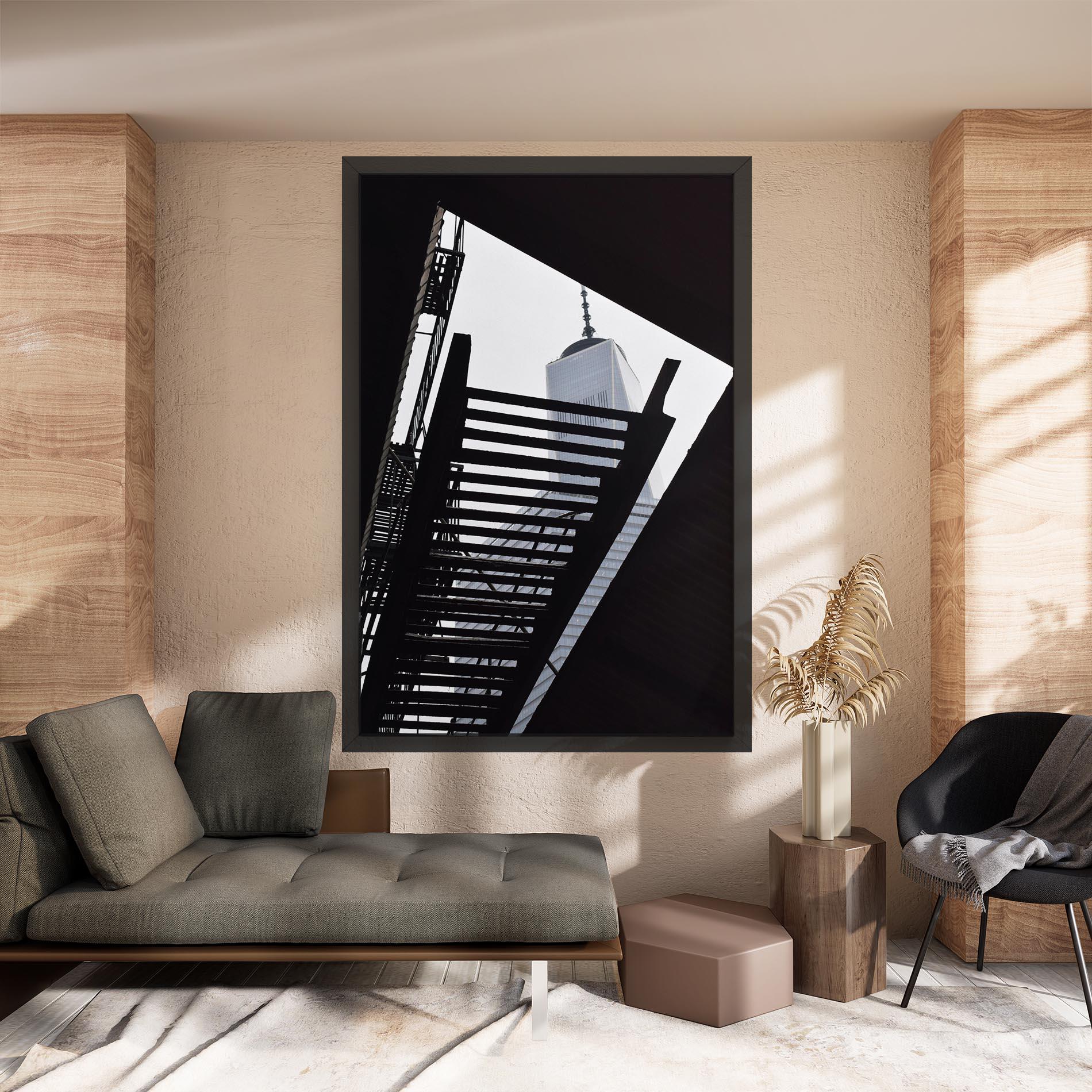 Tablou Canvas Black Stairs Floating mockup 8