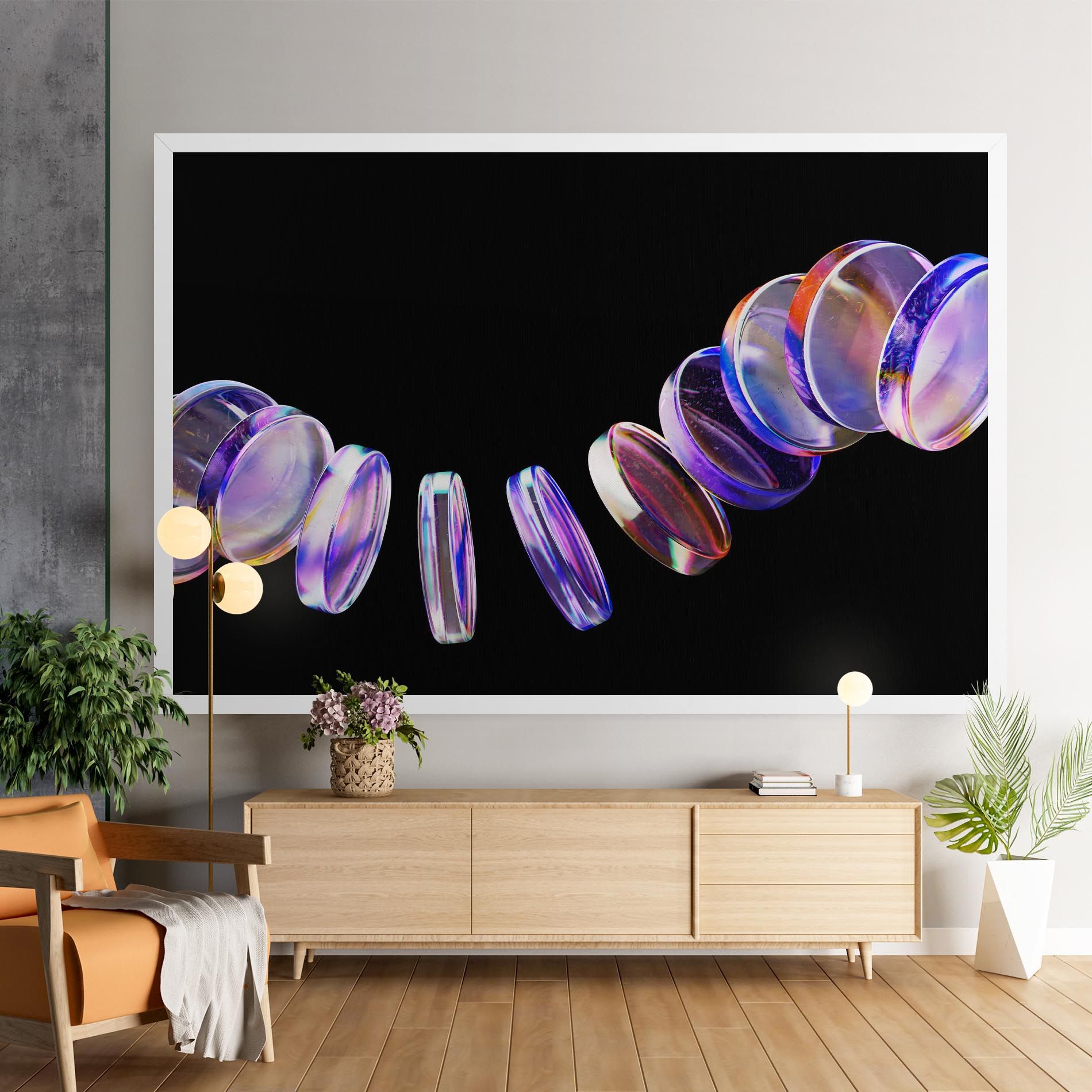 Circle Glass Floating mockup 9