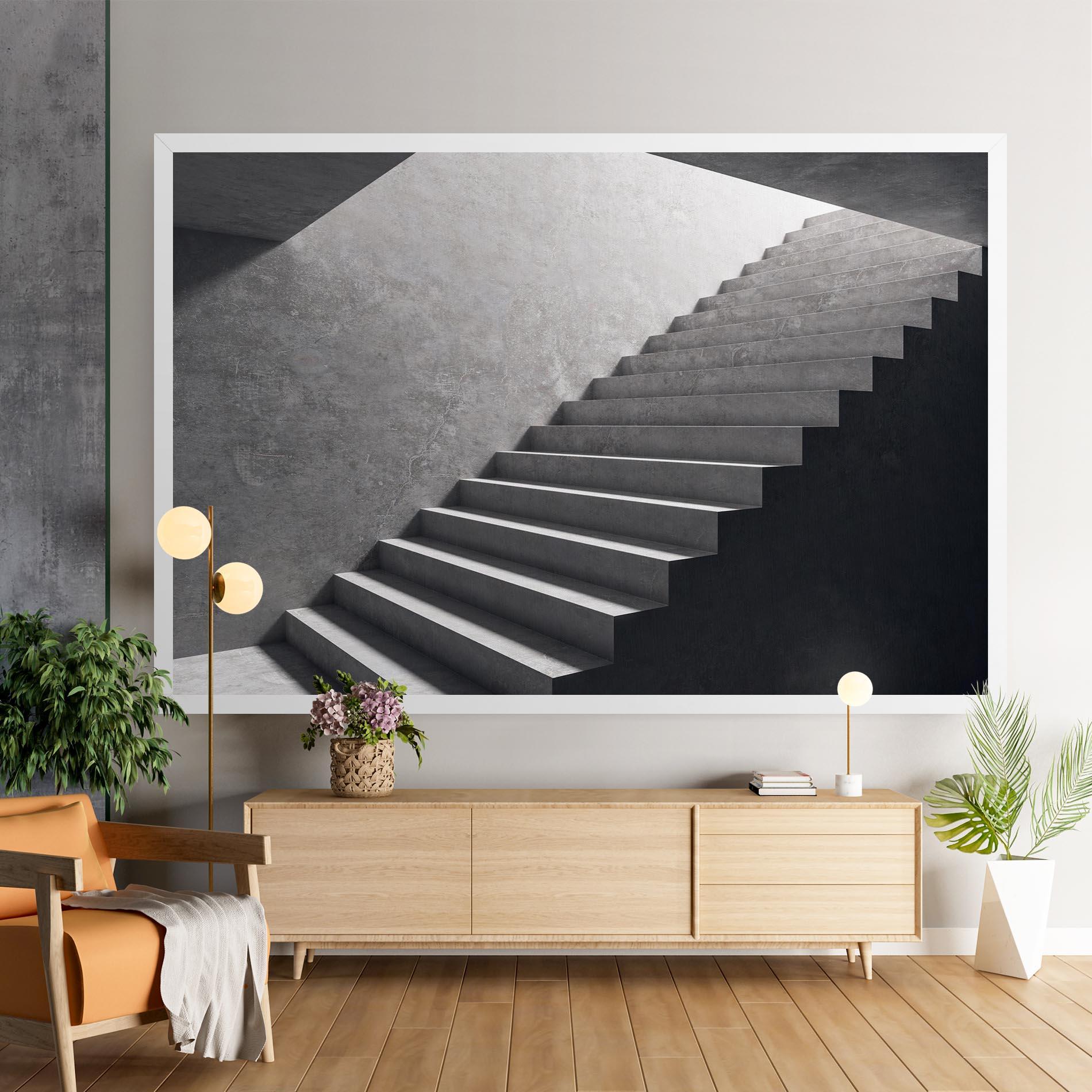 Tablou Canvas Concrete Stairs mockup 9