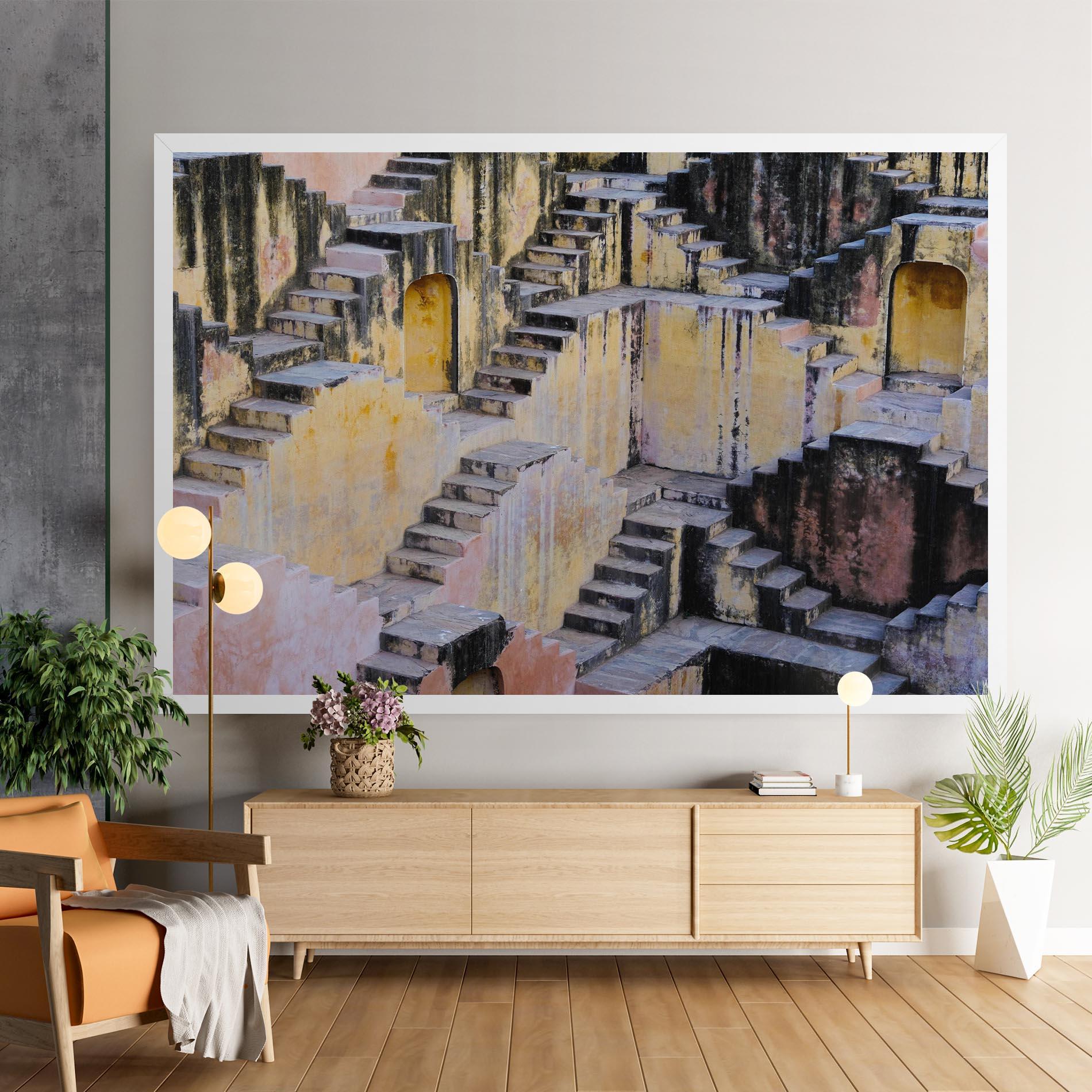 Tablou Canvas Old Yellow Stairs mockup 9