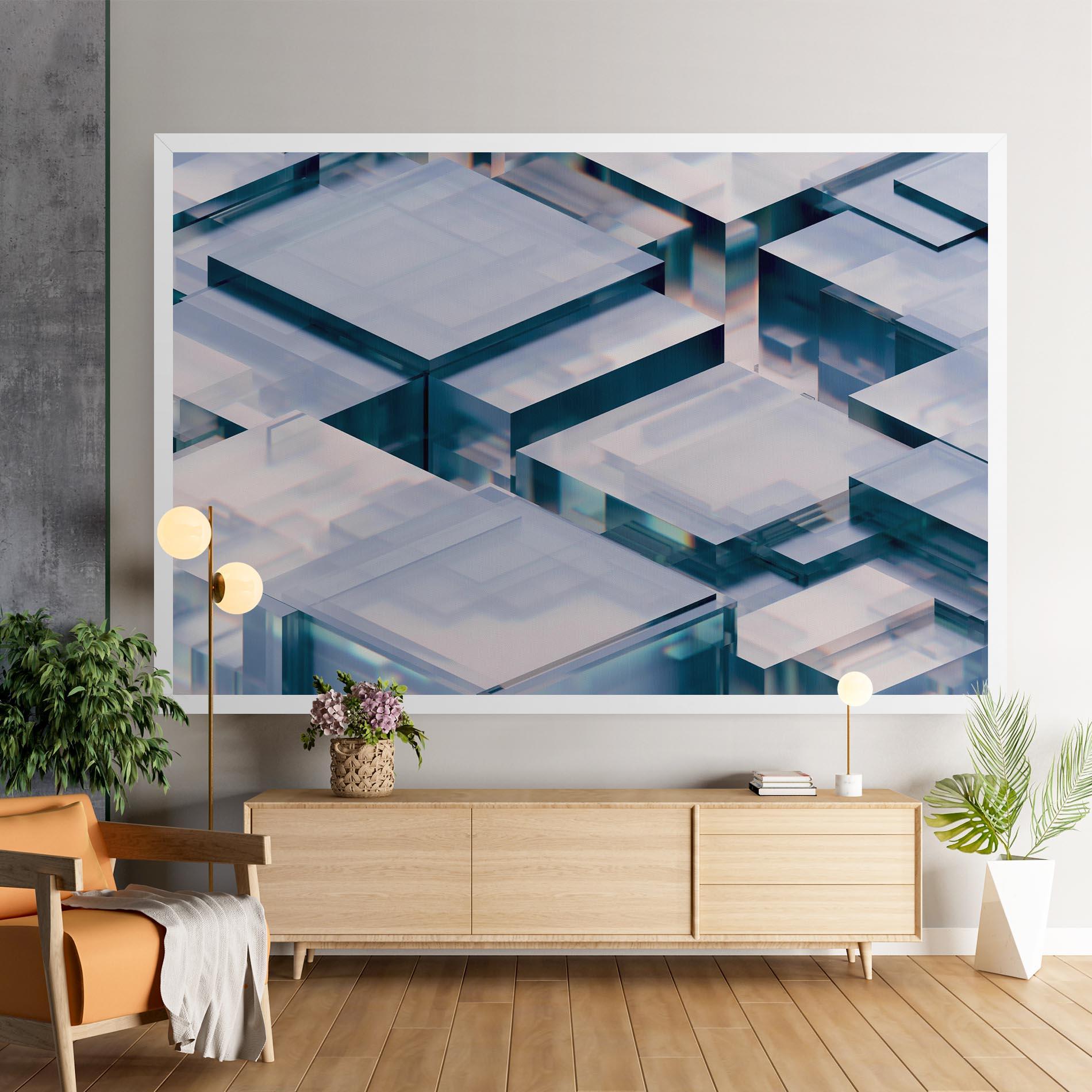 Tablou Canvas Square Glass mockup 9