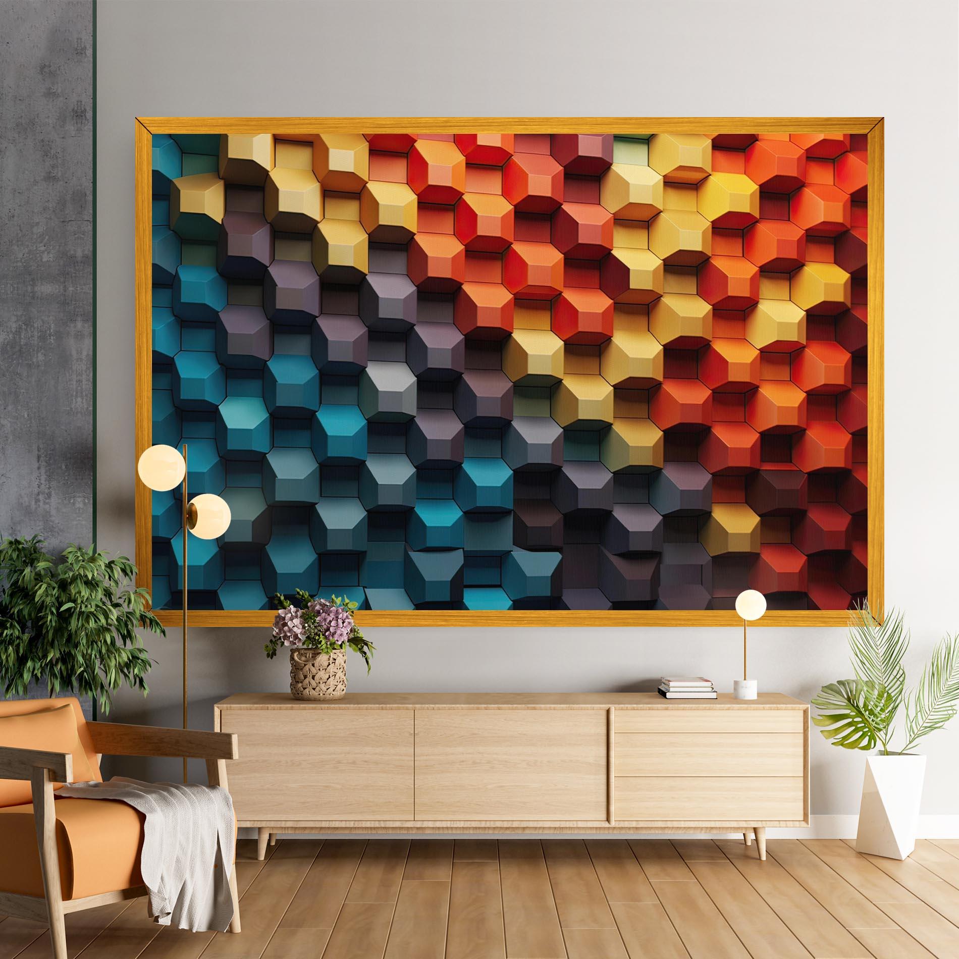 Tablou Canvas 3d Sqare Mix mockup 9