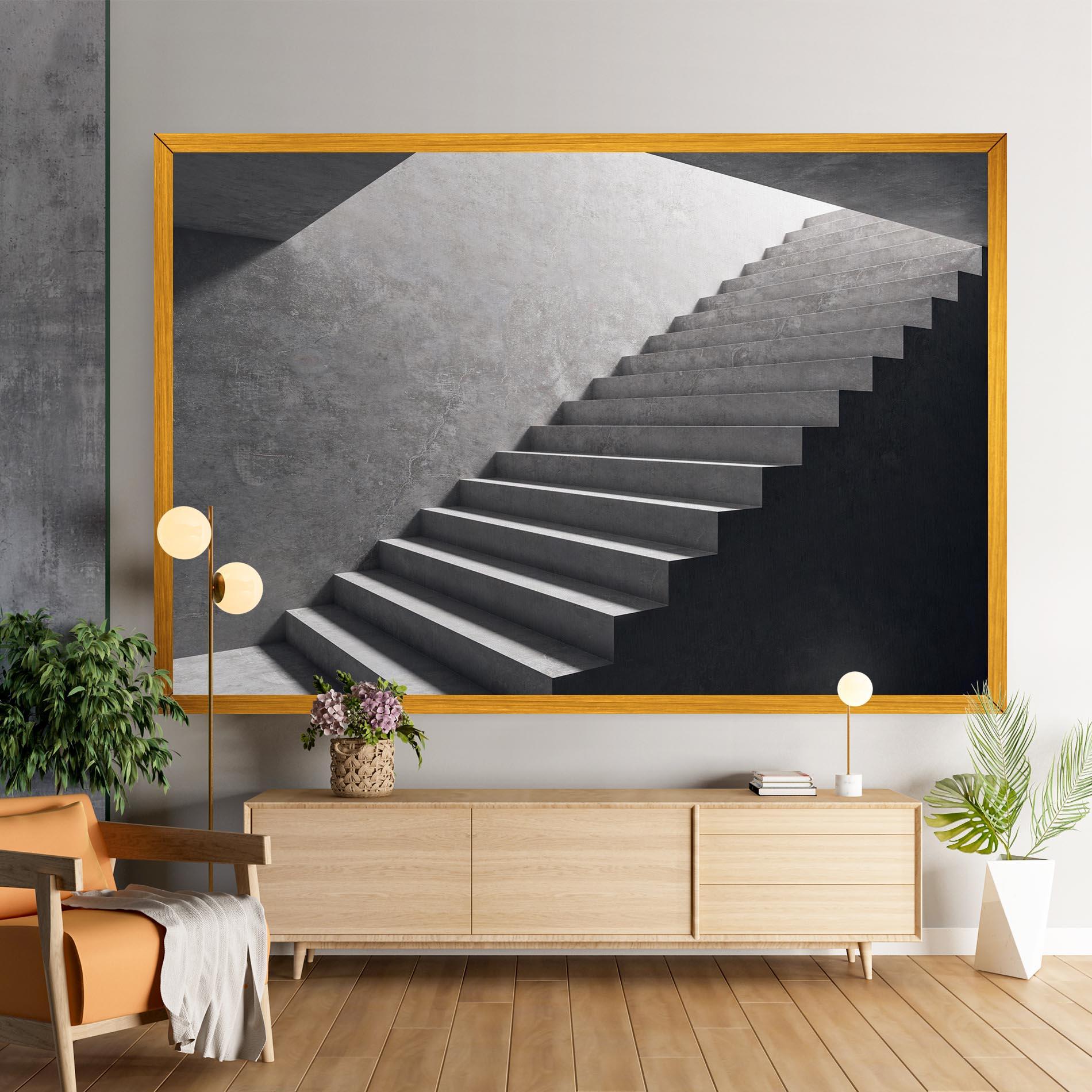 Tablou Canvas Concrete Stairs mockup 9