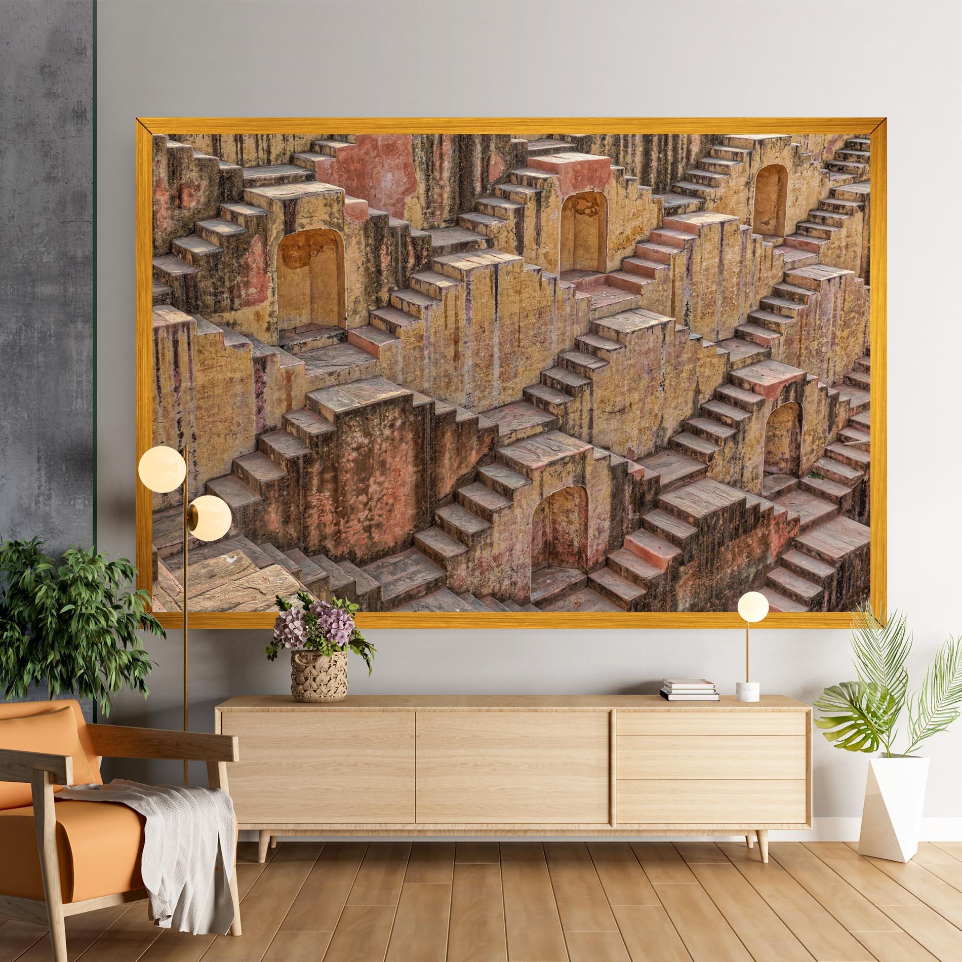 Tablou Canvas Old Brown Stairs mockup 9