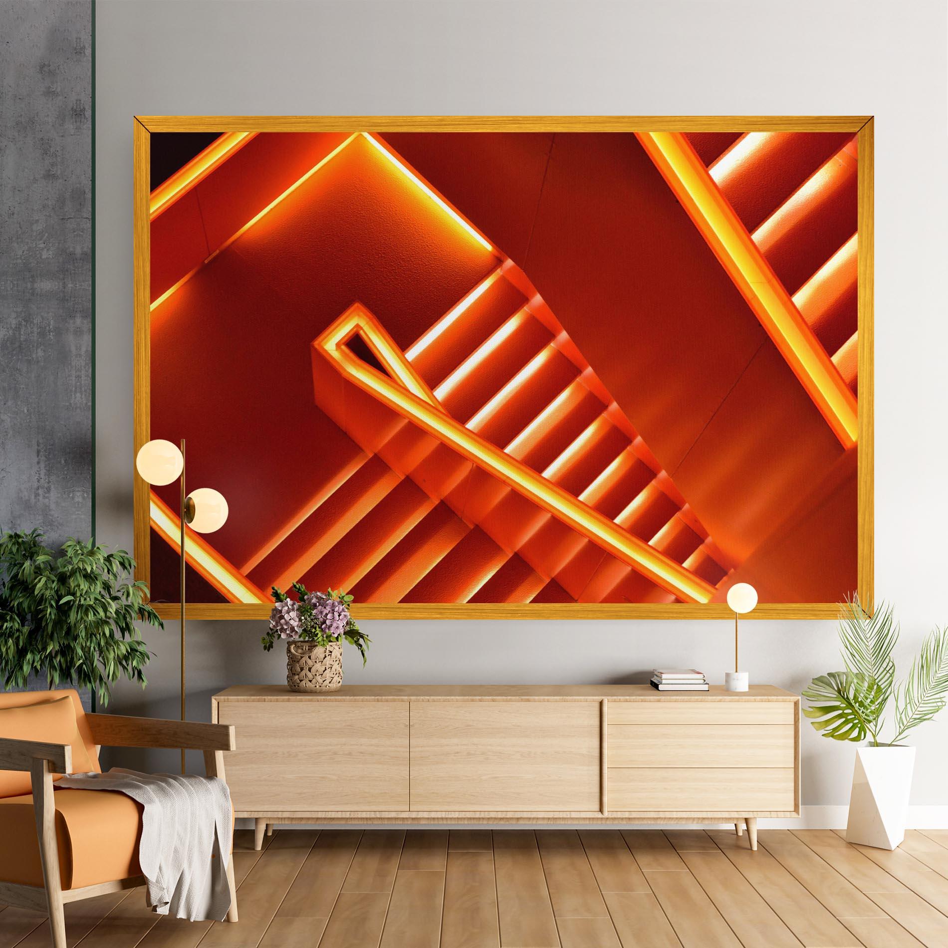 Tablou Canvas Orange Stairs mockup 9