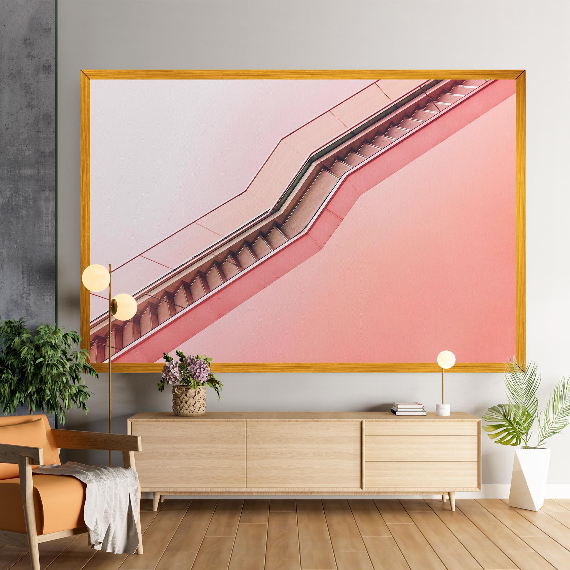 Tablou Canvas Pink Stairs mockup 9