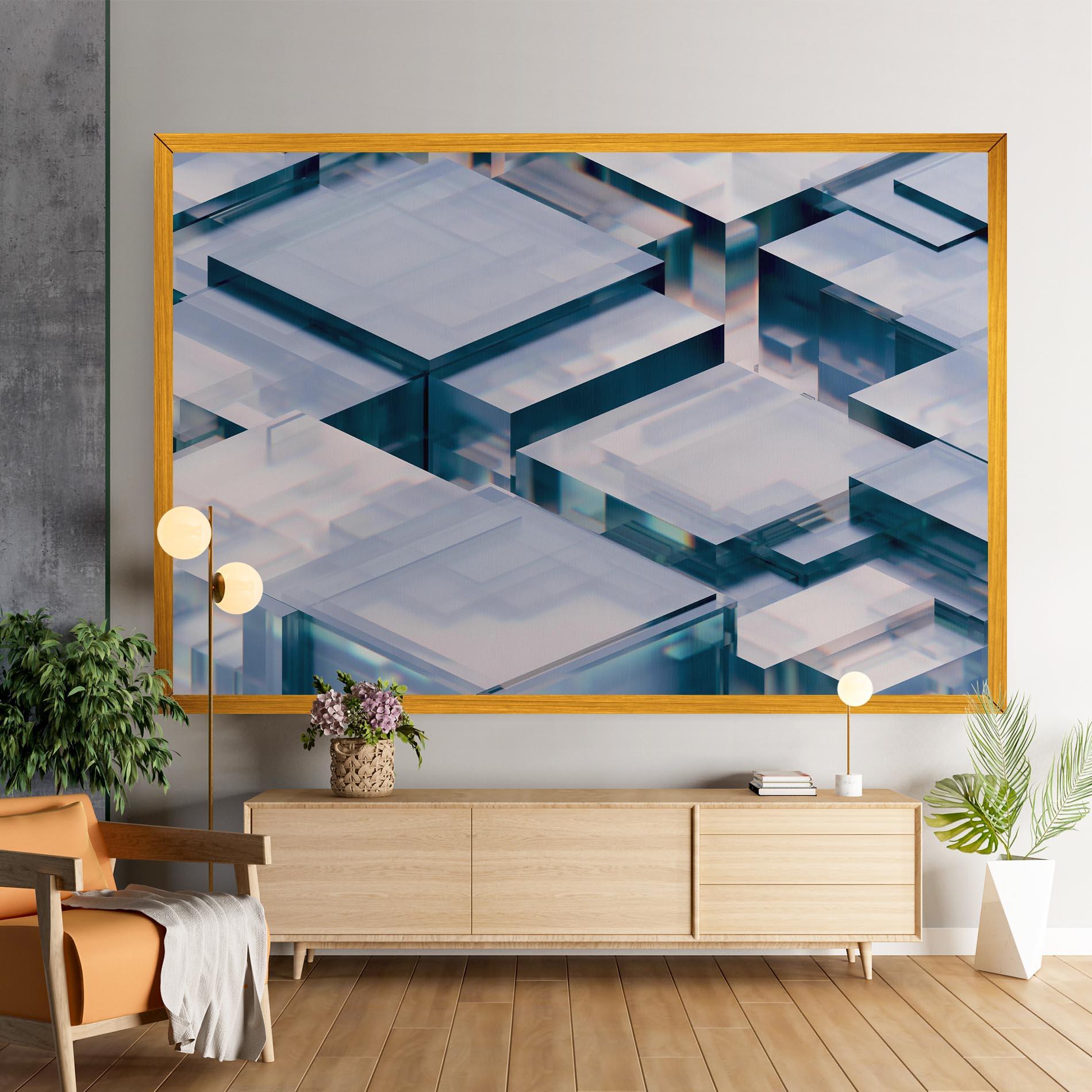 Tablou Canvas Square Glass mockup 9