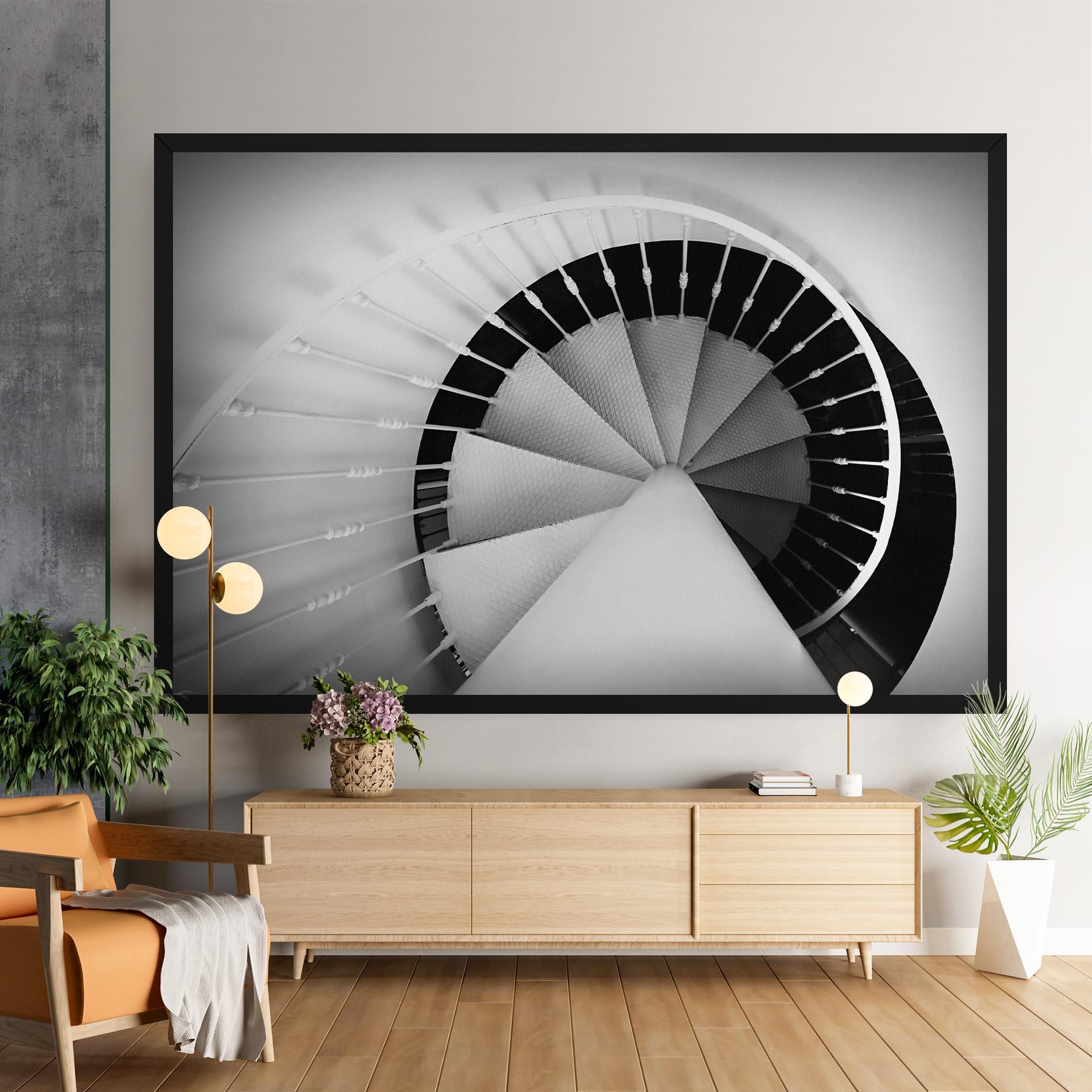 Tablou Canvas Black Circle Stairs mockup 9