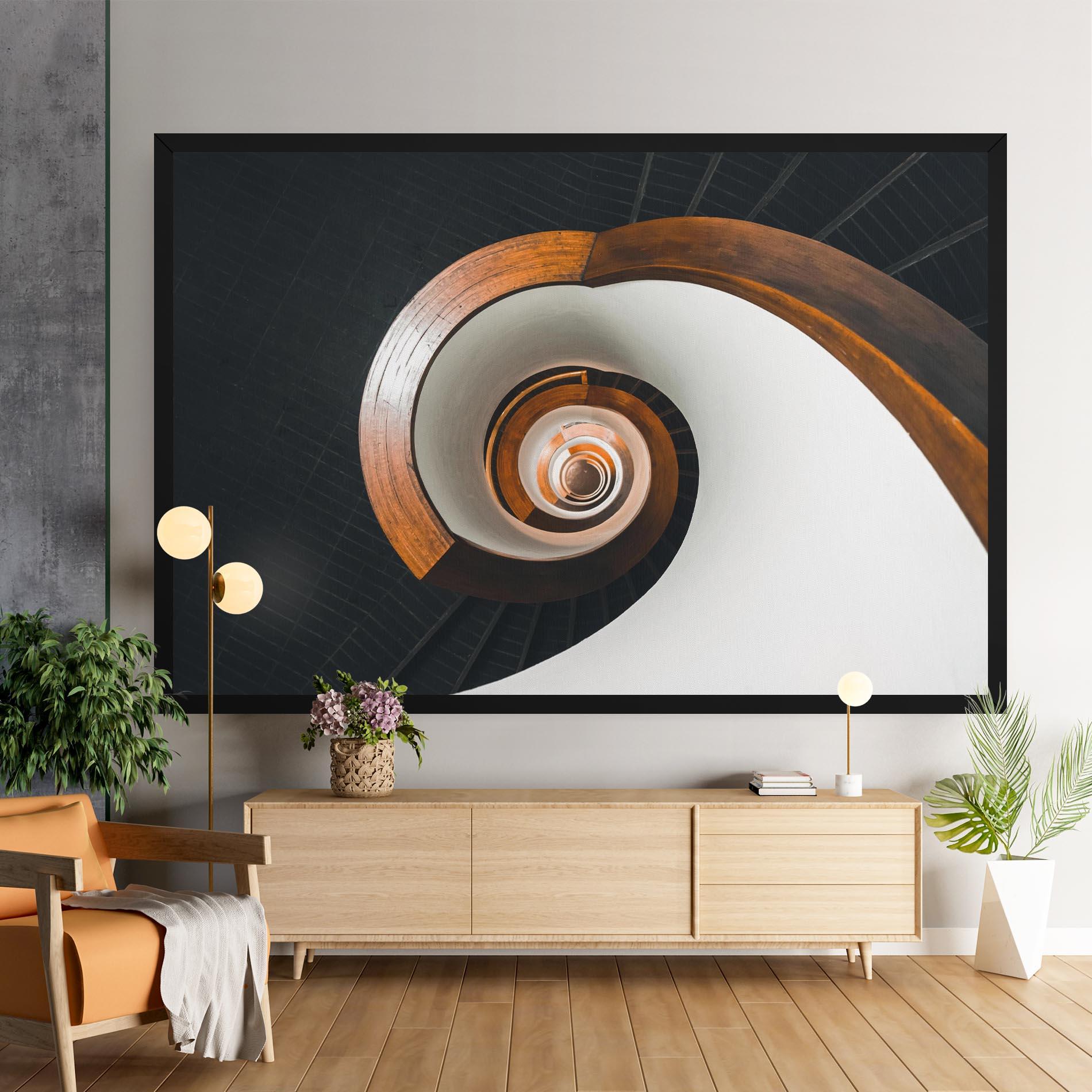 Tablou Canvas Black Spiral Stairs mockup 9
