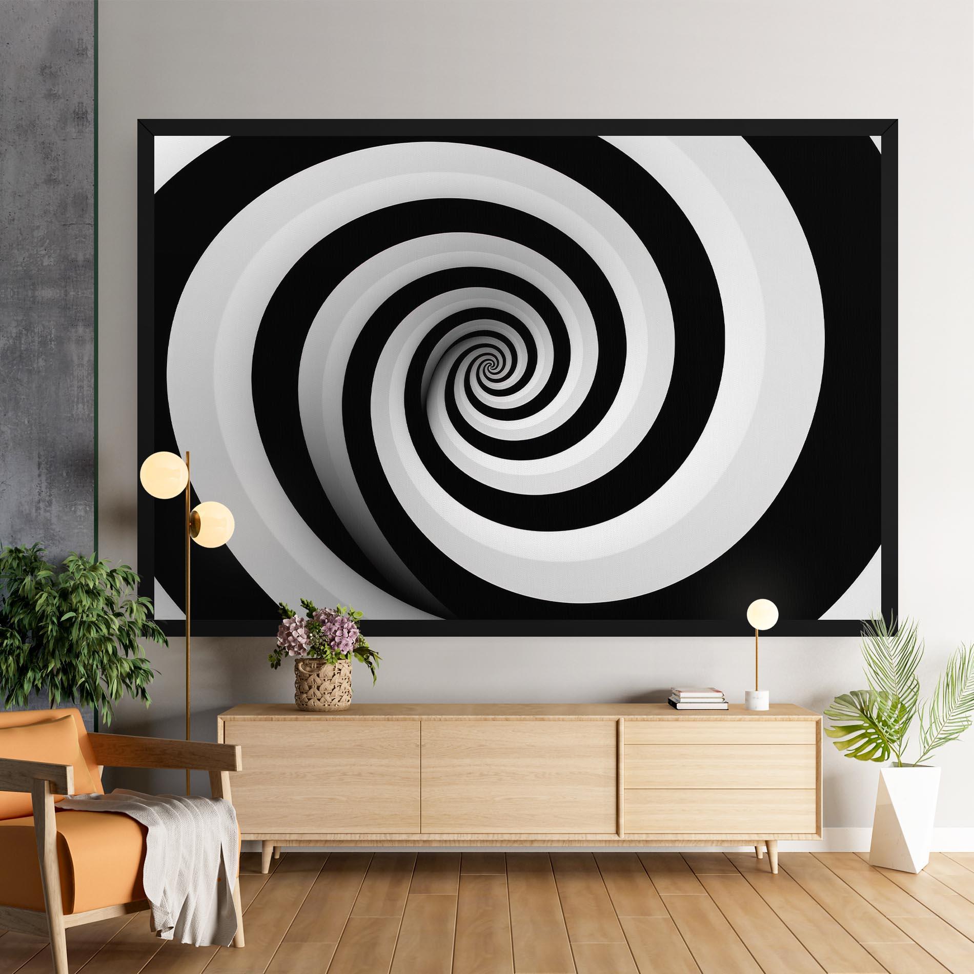 Tablou Canvas Black White Spiral mockup 9