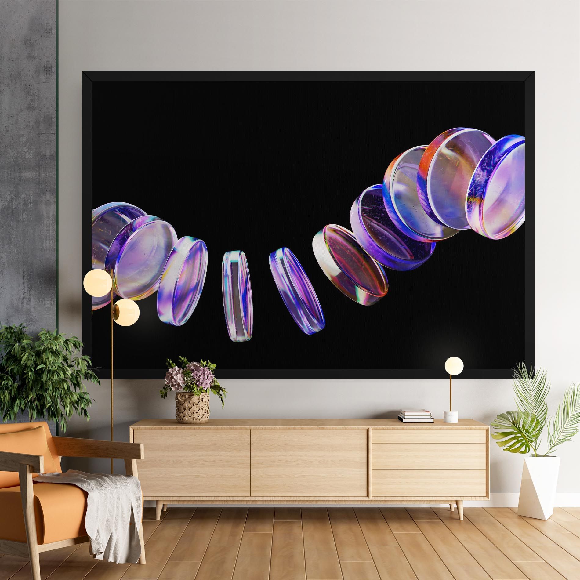 Circle Glass Floating mockup 9