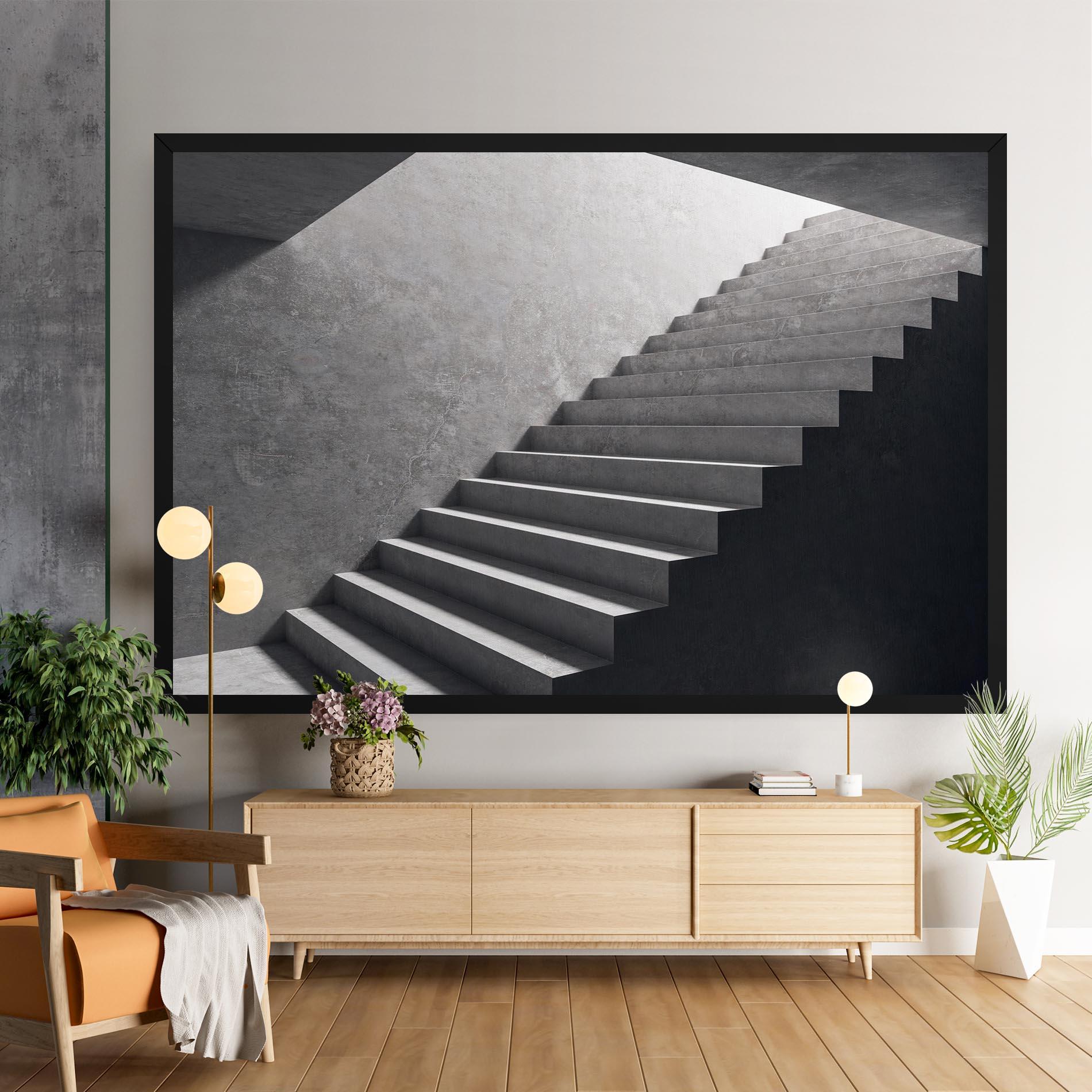 Tablou Canvas Concrete Stairs mockup 9